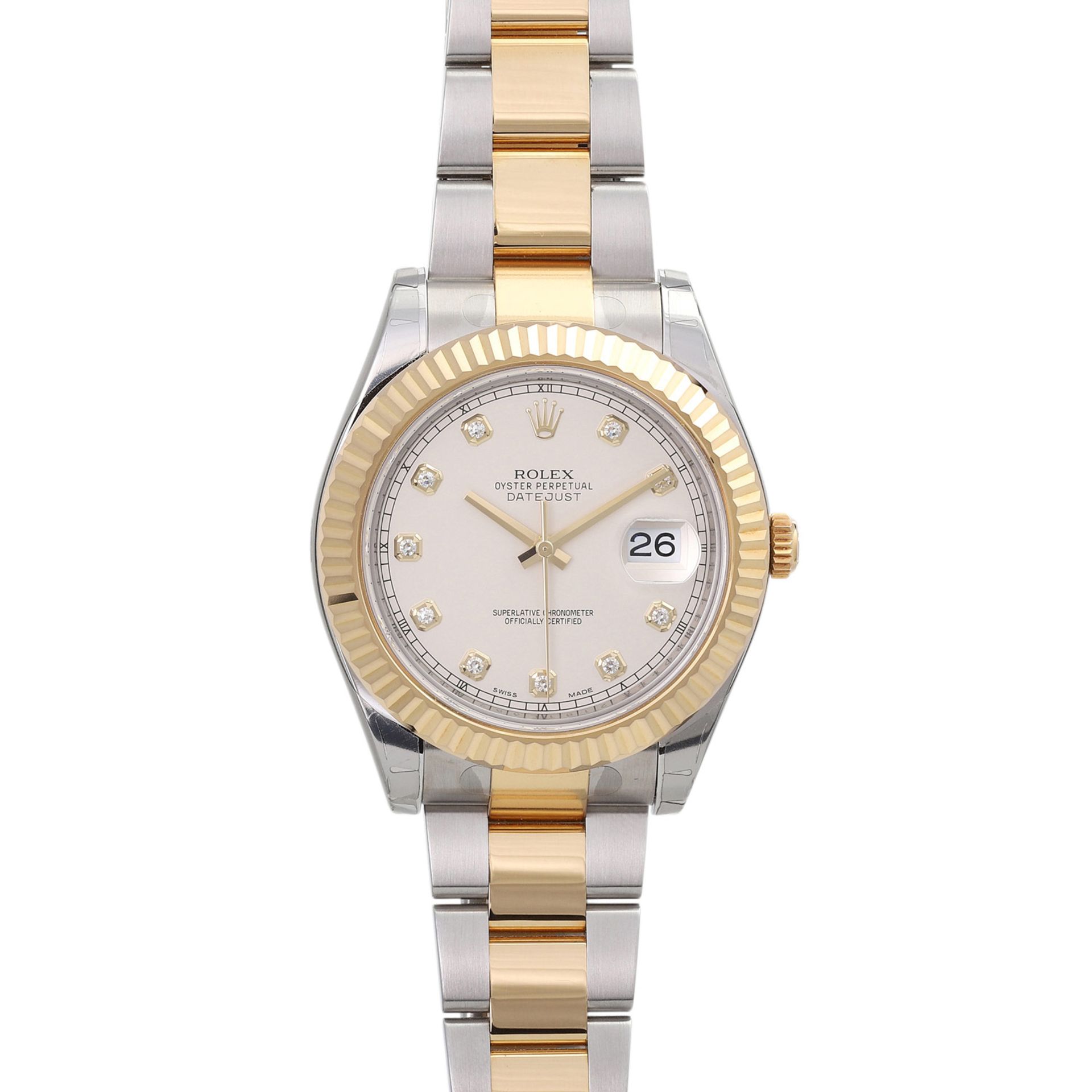 ROLEX Oyster Datejust Herrenuhr, Ref. 116333. Edelstahl/Gold 18K.Zifferblatt mit Diamant-Besatz.