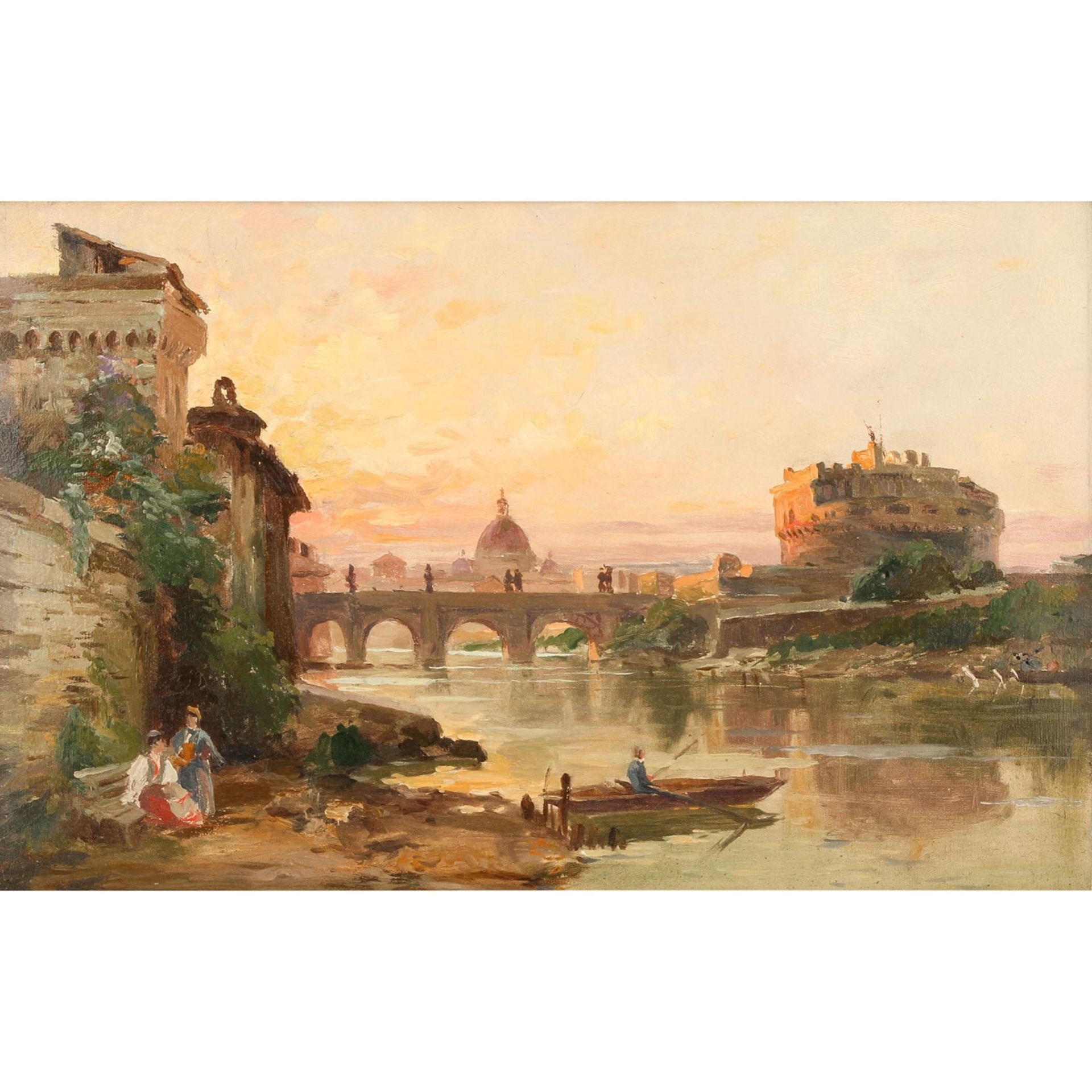 CORRODI, Hermann, ATTR./UMKREIS (H.C.: Frascati 1844-1905 Rom), "Rom, Fähre über den Tiber",mit