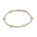 Armband mit Sternen und Brillantenvon zus. ca. 0,70 ct, LGW (I - J) / VS, GG / WG 14K, L: ca. 18,