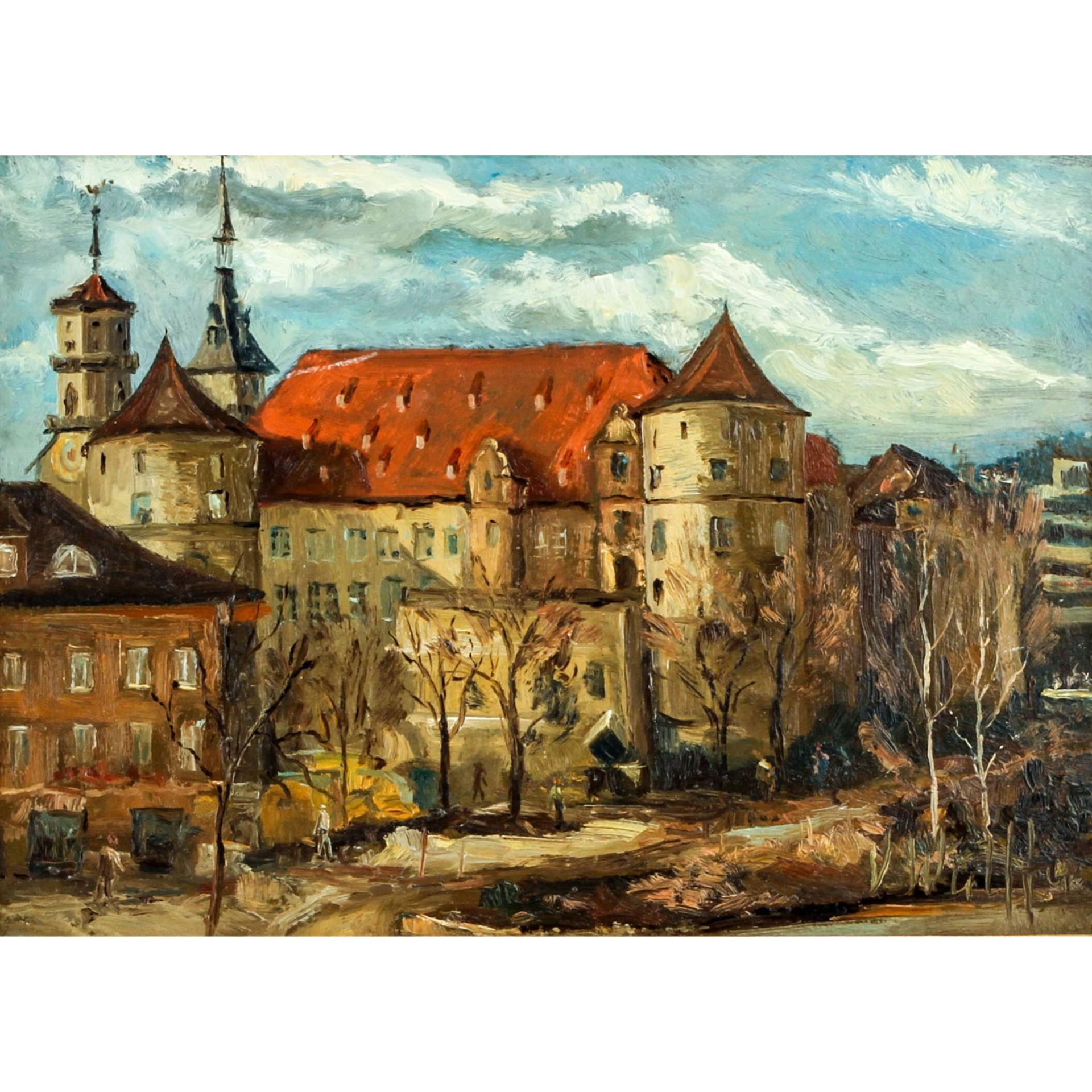 WULFF, DIETER (1929-?), "Stuttgart, das Alte Schloss",u.re. sign., verso Künstleretikett mit Vita, - Bild 2 aus 8