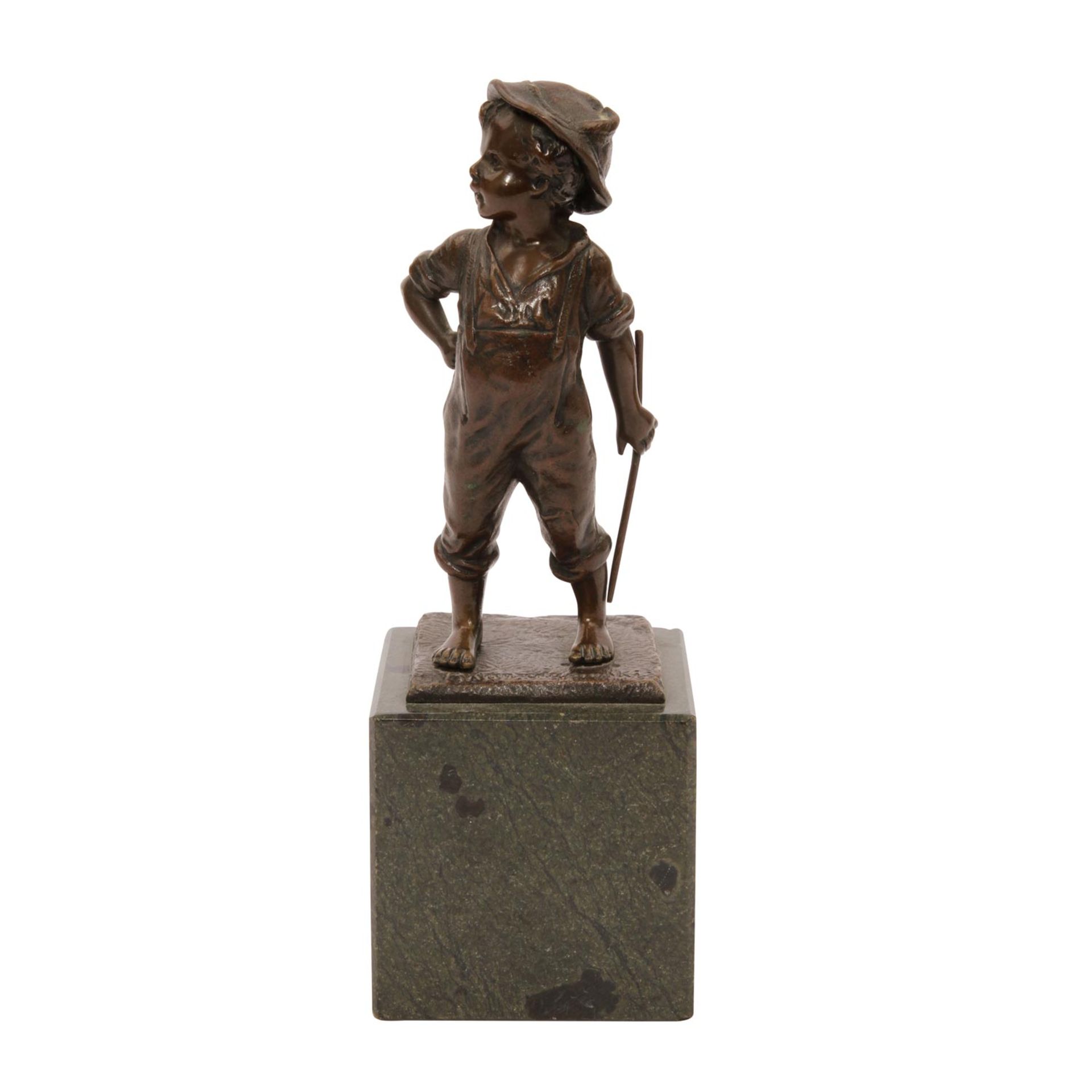 KOWALCZEWSKI, PAUL LUDWIG (1865-1910), "Hirtenknabe",Bronze, brüniert, vollplastische Figur eines - Bild 2 aus 7