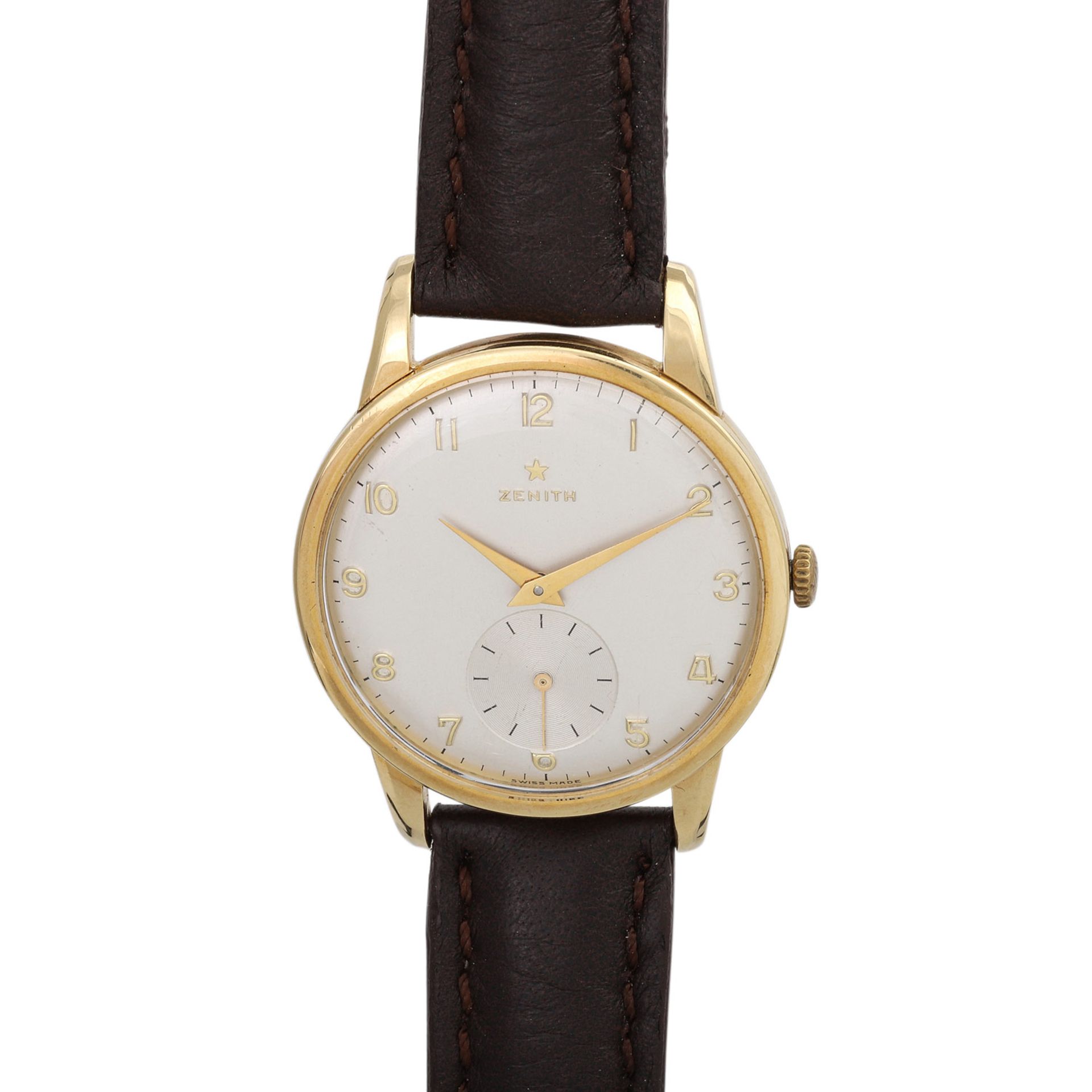 ZENITH Vintage Herrenuhr, ca. 1950er Jahre, Gold 18K.Handaufzugwerk, Cal. 40. Werk-Nr. 4558888.