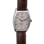 LONGINES Evidenza Armbanduhr, Ref. L2.642.4. Edelstahl.Automatic-Werk. Original-Lederband mit