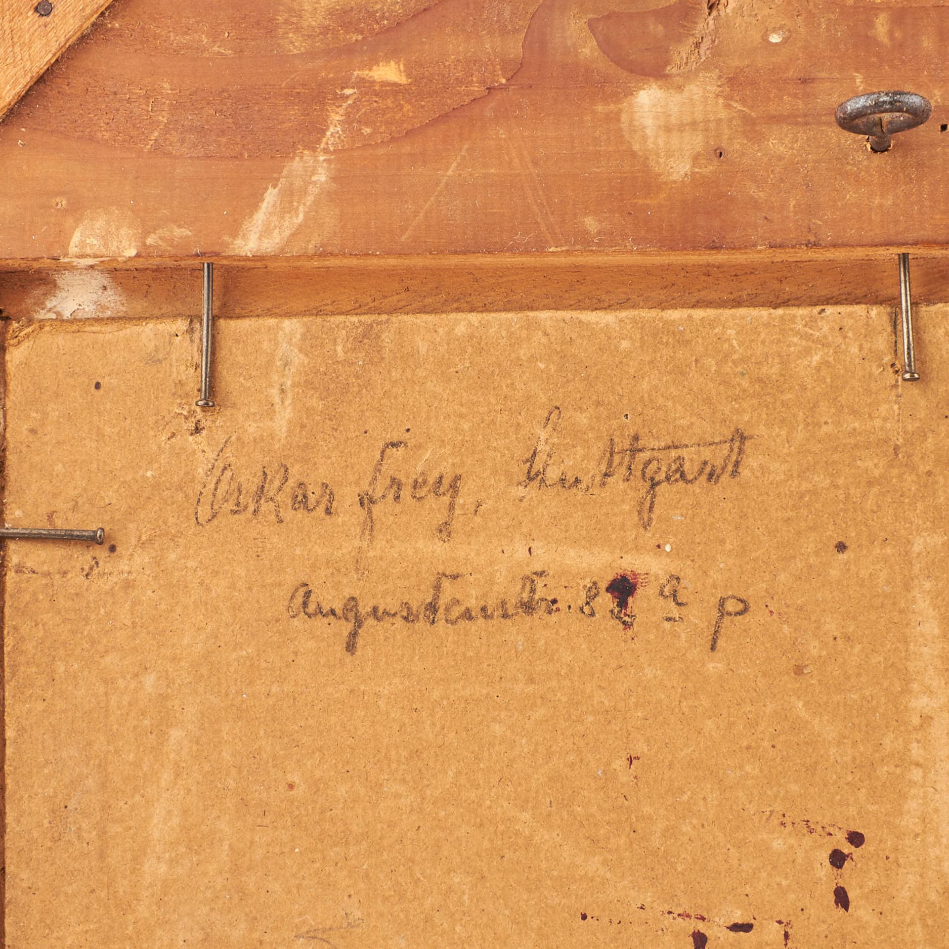 FREY, OSKAR (1883-1966) 'Blauer Ara I'.Blau-gelber Ara, auf einem dünnen Ast sitzend, Öl/ - Bild 5 aus 6