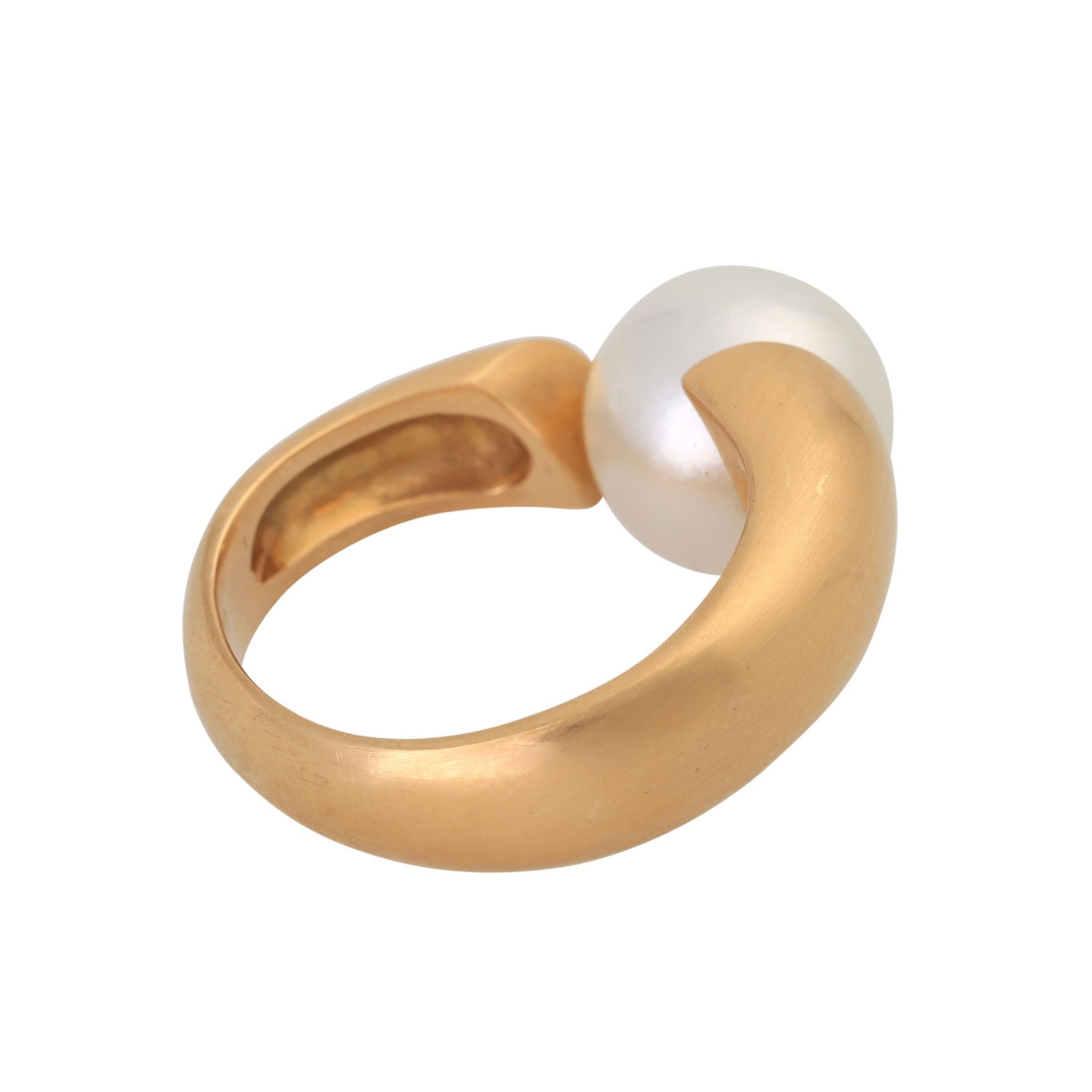 Ring mit Südseeperle,Roségold 18K, RW 64, Zuchtperle D: 12,5 mm, weiß mit nat. Wachstumsmerkm., - Image 3 of 4