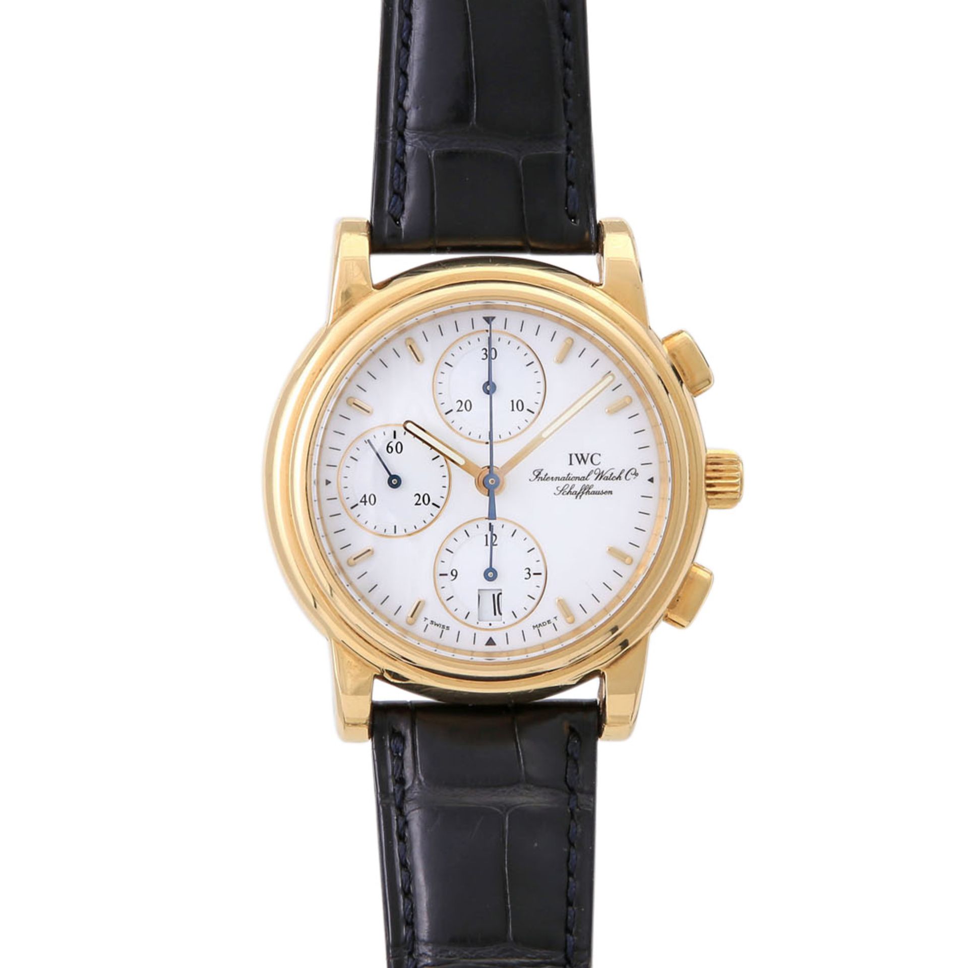 IWC Amalfi Chronograph Herrenuhr, Ref. 3703-001. Gold.Automatic-Werk, Cal. 7912. Werk-Nr. 2521807.