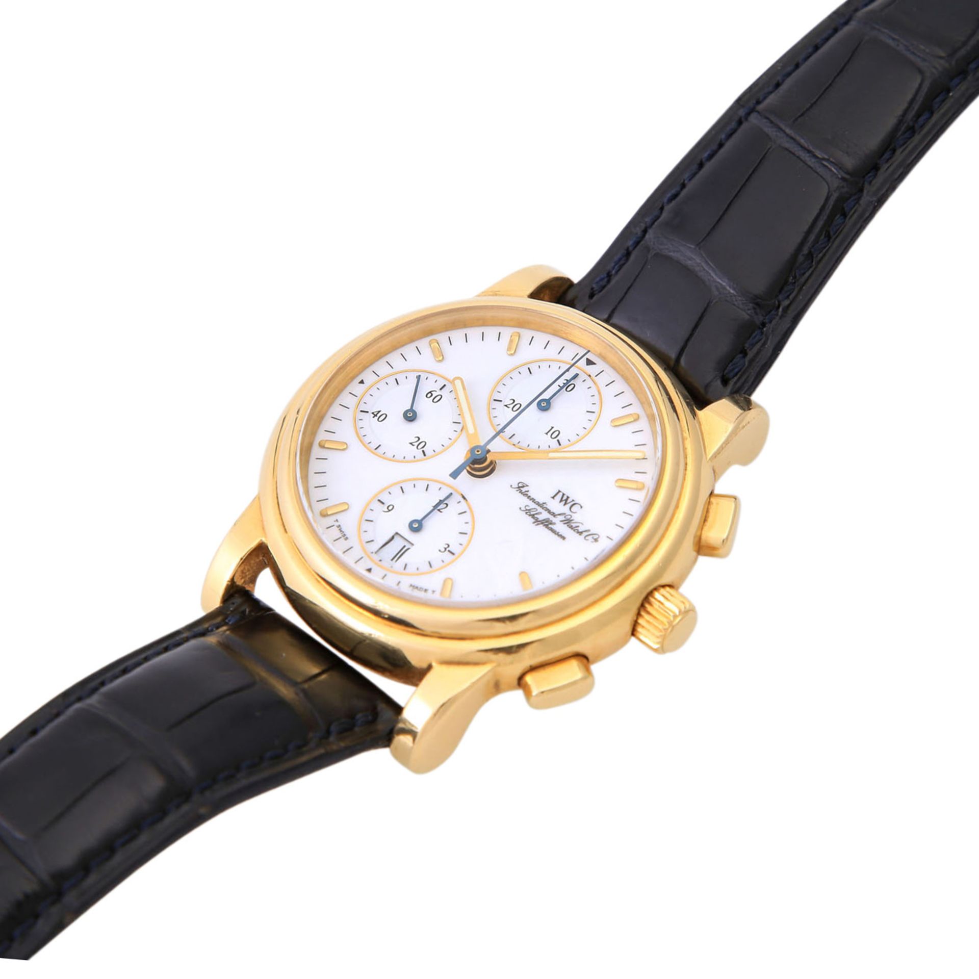 IWC Amalfi Chronograph Herrenuhr, Ref. 3703-001. Gold.Automatic-Werk, Cal. 7912. Werk-Nr. 2521807. - Image 4 of 8