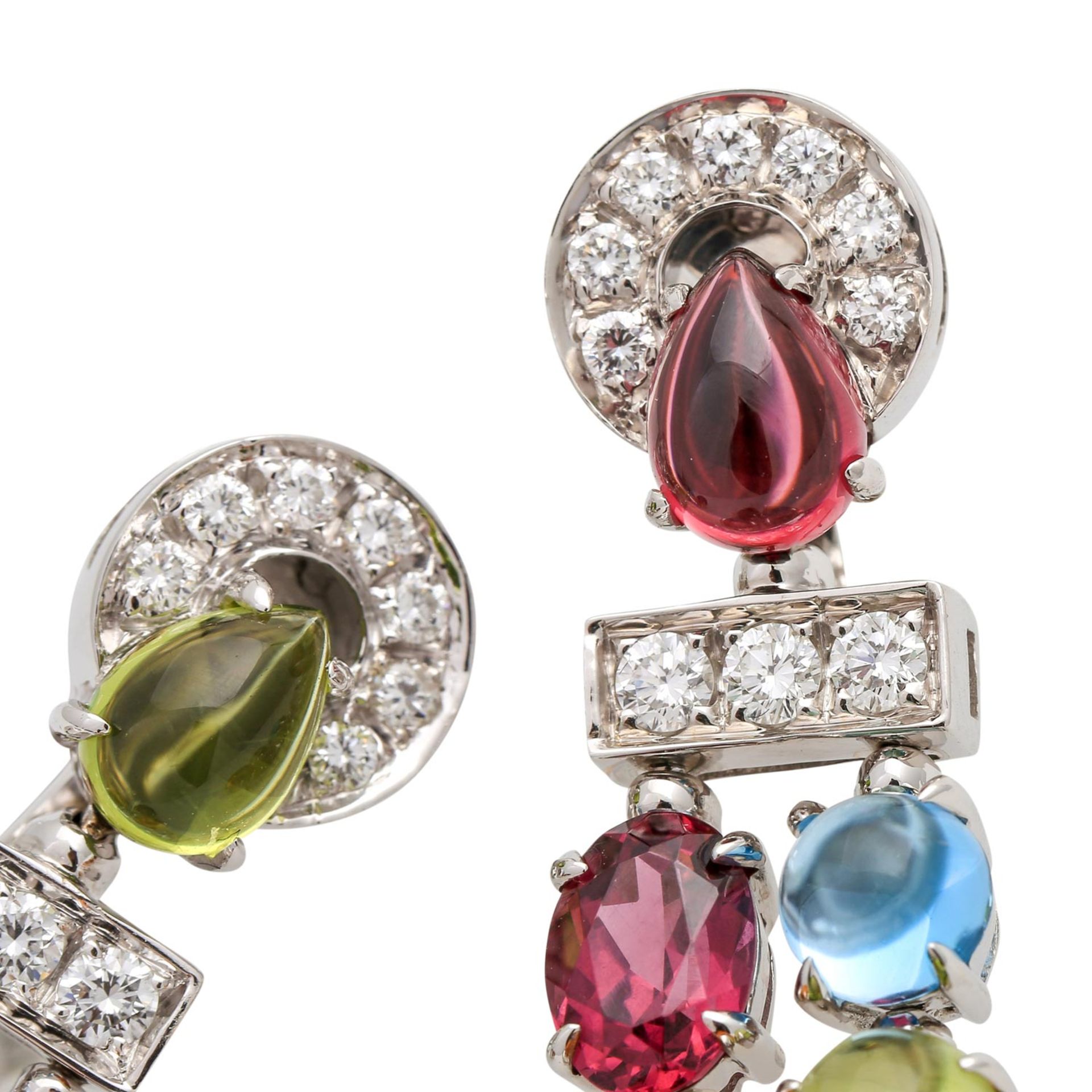 BULGARI Ohrclipstecker "Allegra"mit versch. Farbedelsteinen wie Topas (beh.), Peridot, Citrin, - Image 8 of 10