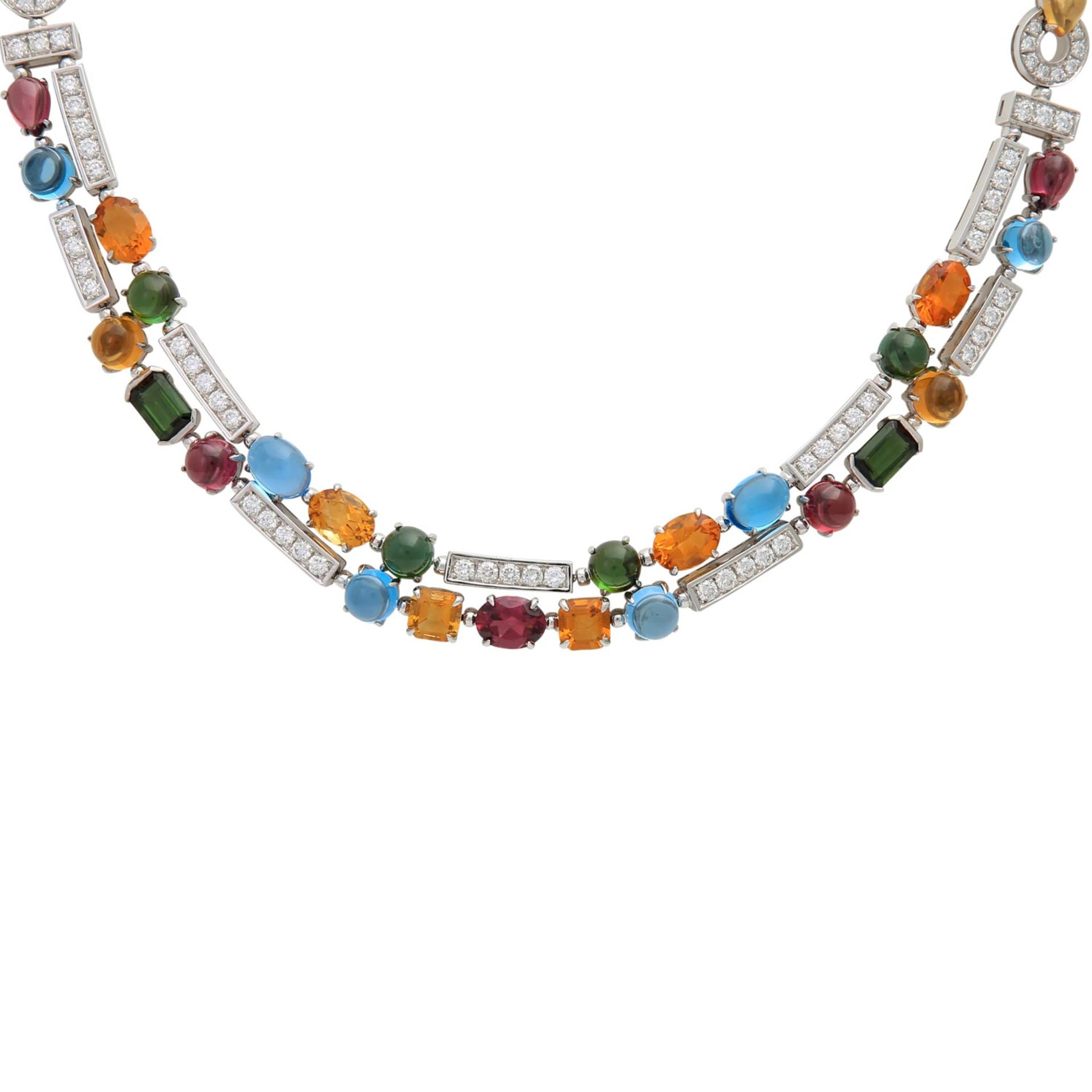 BULGARI Collier "Allegra"mit versch. Farbedelsteinen wie Topas (beh.), Peridot, Citrin, Turmalin - Bild 2 aus 9