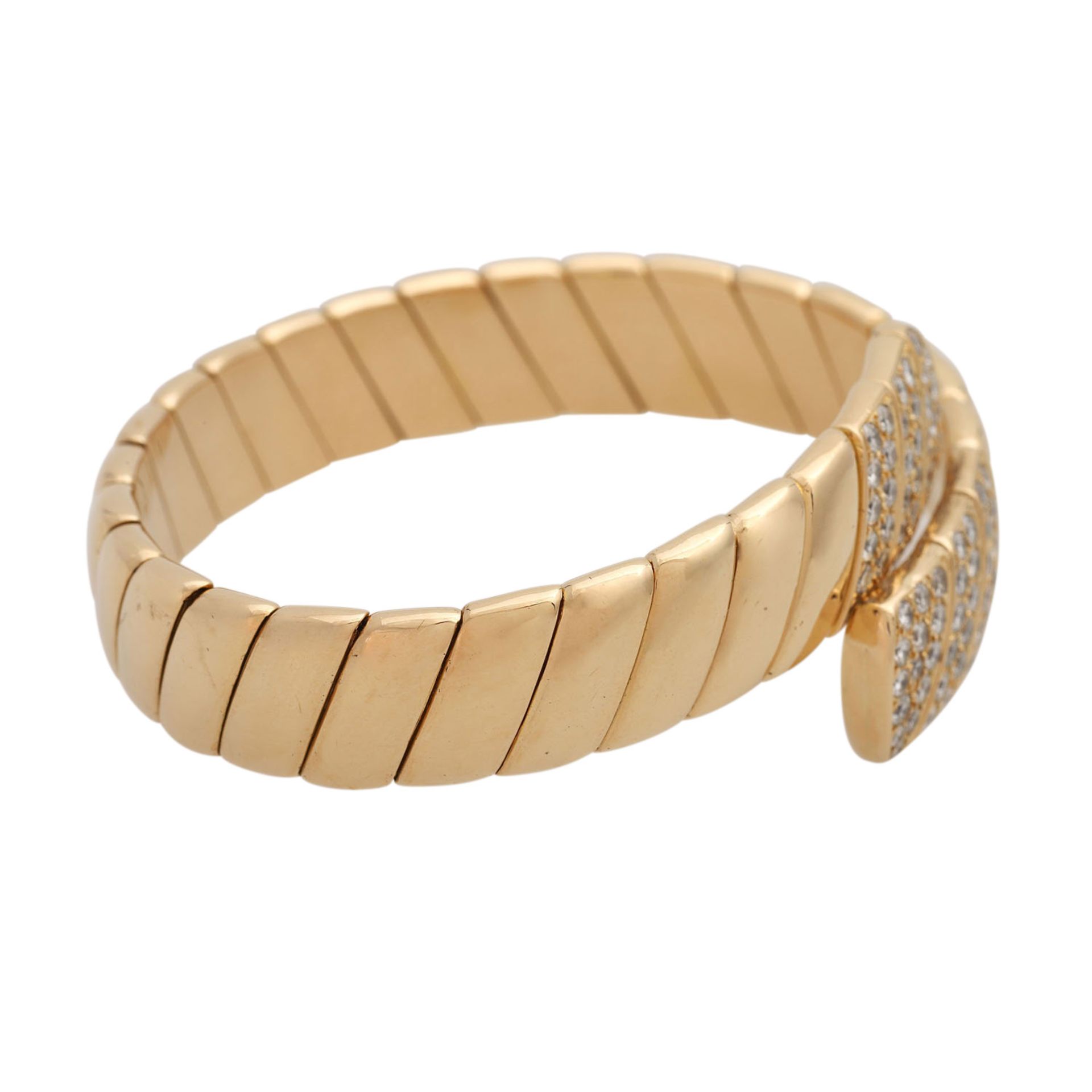 CARTIER flexible Armspange mit Brillantbesatzzus. ca. 3,8 ct FW (F-G) / VS in GG 18K, Innenumfang - Bild 2 aus 5