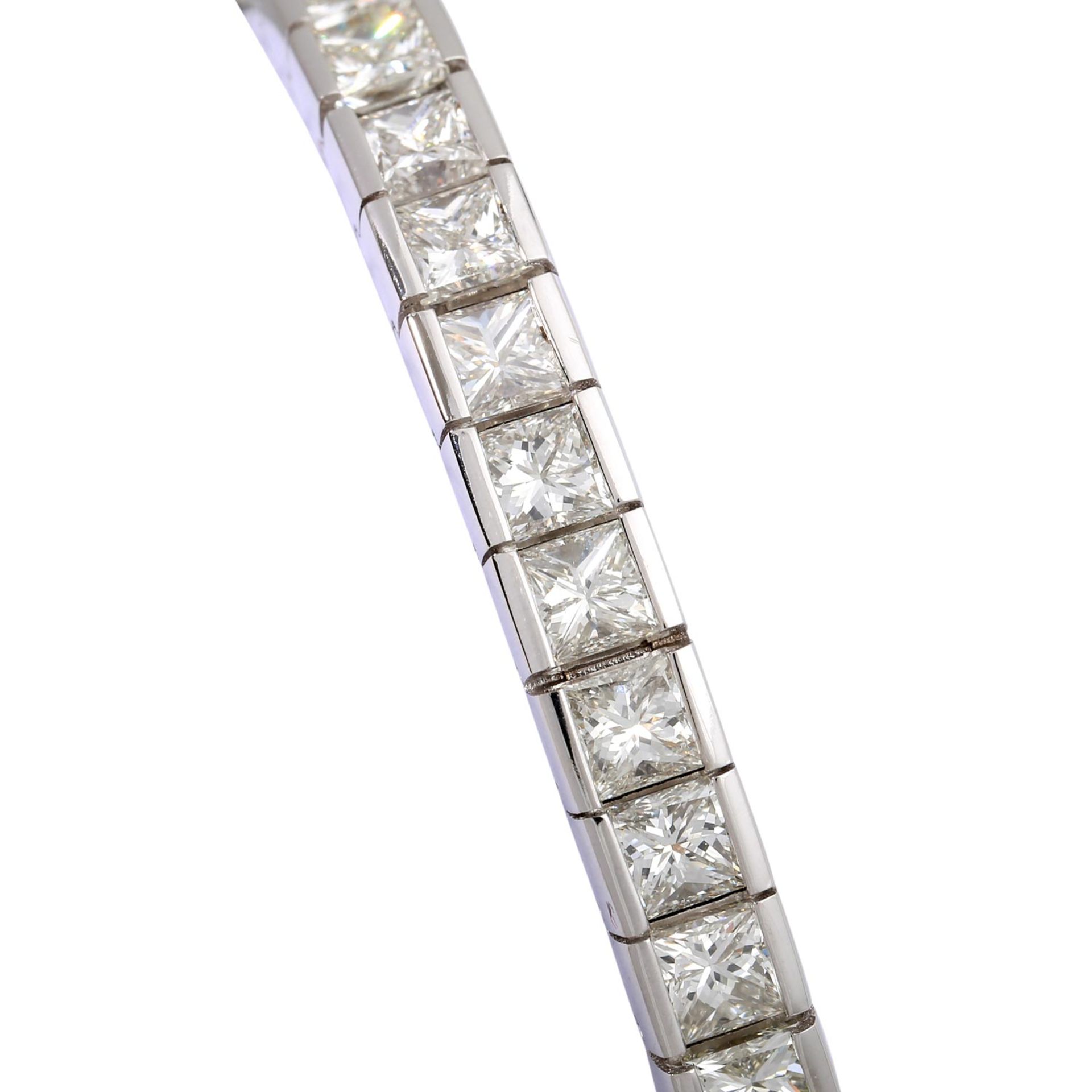 Armband mit 42 Diamanten im Prinzess-Schliff ca. 20 ct,GW-GET (L-M) / VVS-SI1 in WG 18K, L: ca. 18 - Bild 7 aus 8