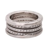 BULGARI Ring "B. Zero"in WG 18K mit 4 Brillantbändern, RW: ca. 56, B: ca. 10 mm. KP 5.650 €,