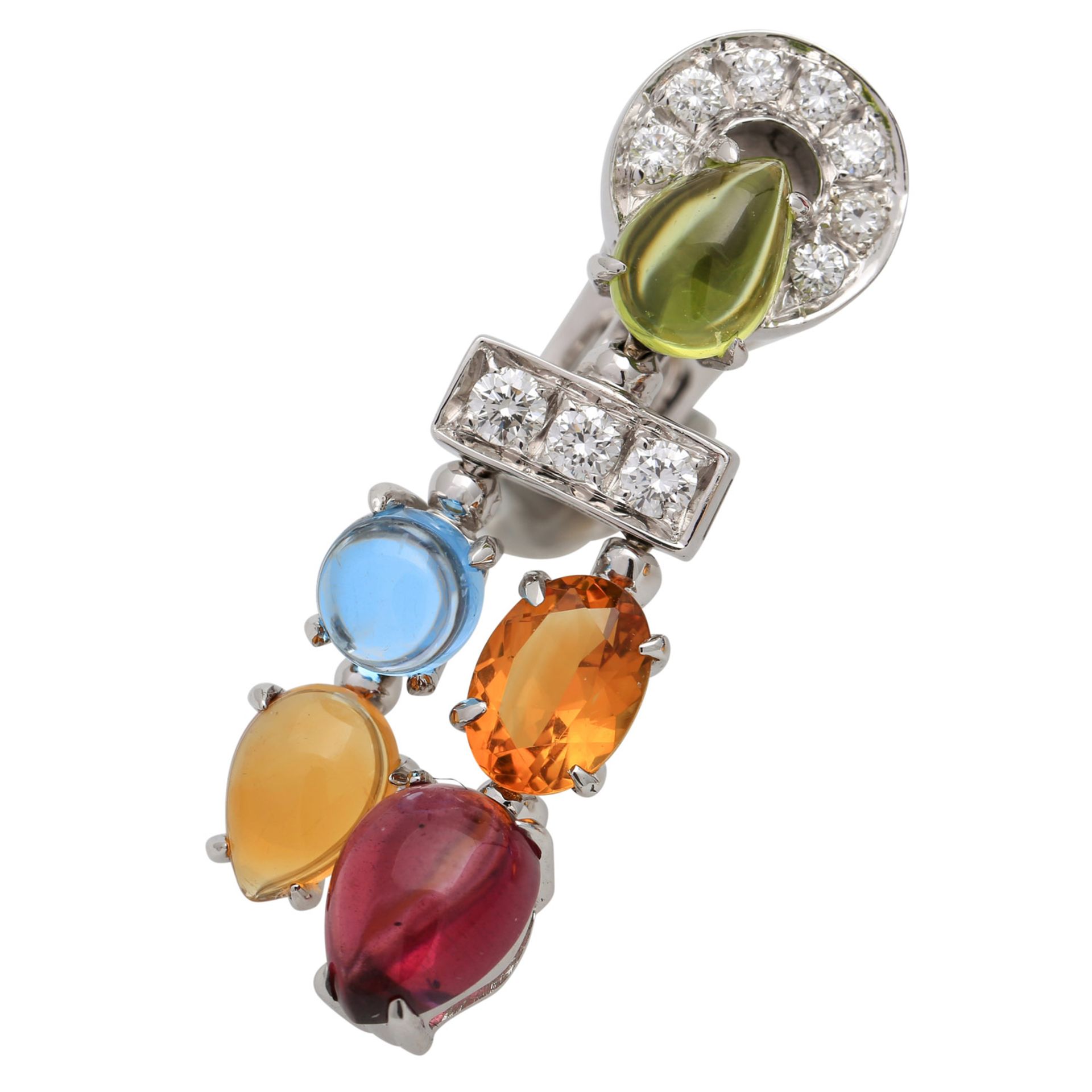 BULGARI Ohrclipstecker "Allegra"mit versch. Farbedelsteinen wie Topas (beh.), Peridot, Citrin, - Image 6 of 10