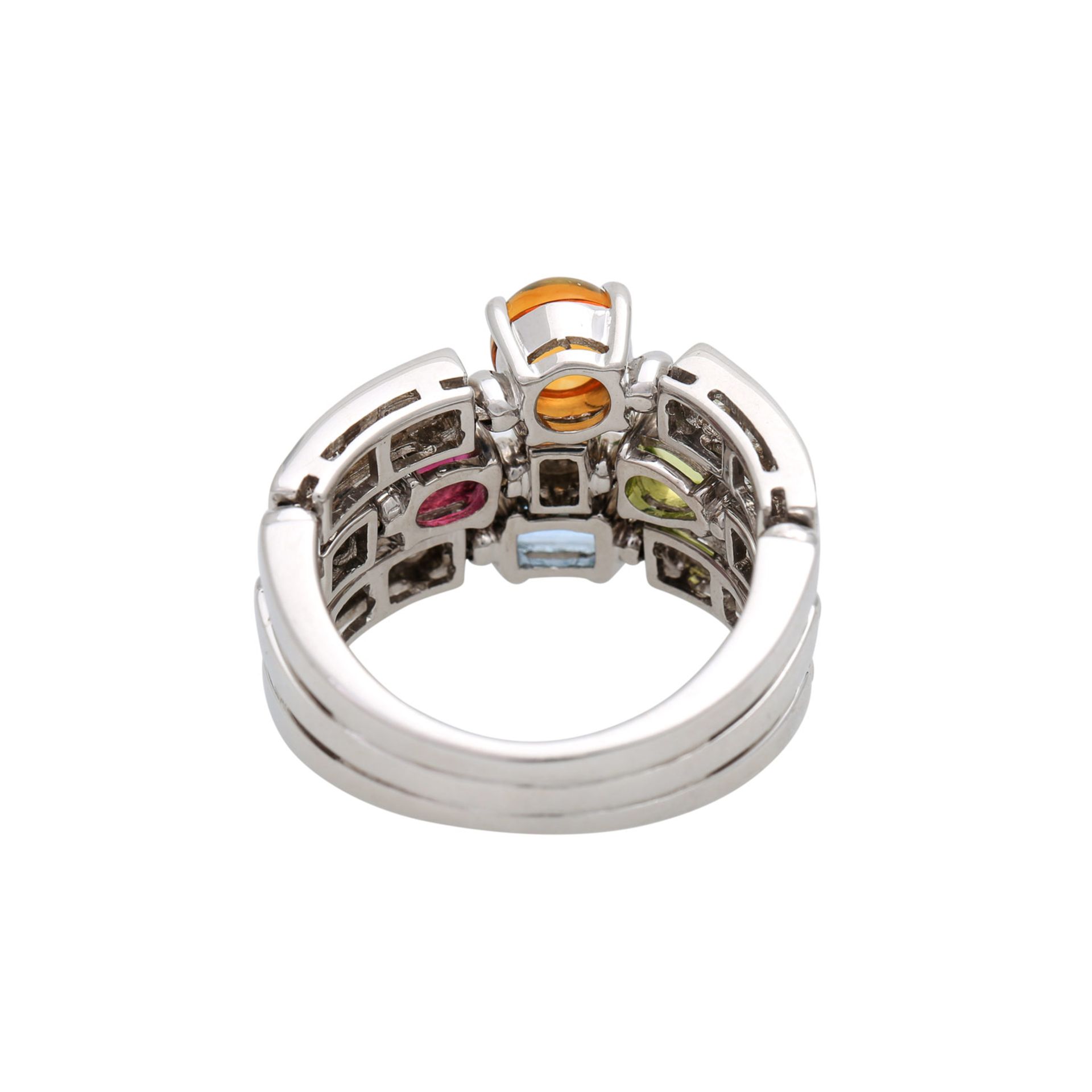 BULGARI Ring "Allegra"mit versch. Farbedelsteinen wie Topas (beh.), Peridot, Citrin, Turmalin u. - Image 4 of 7