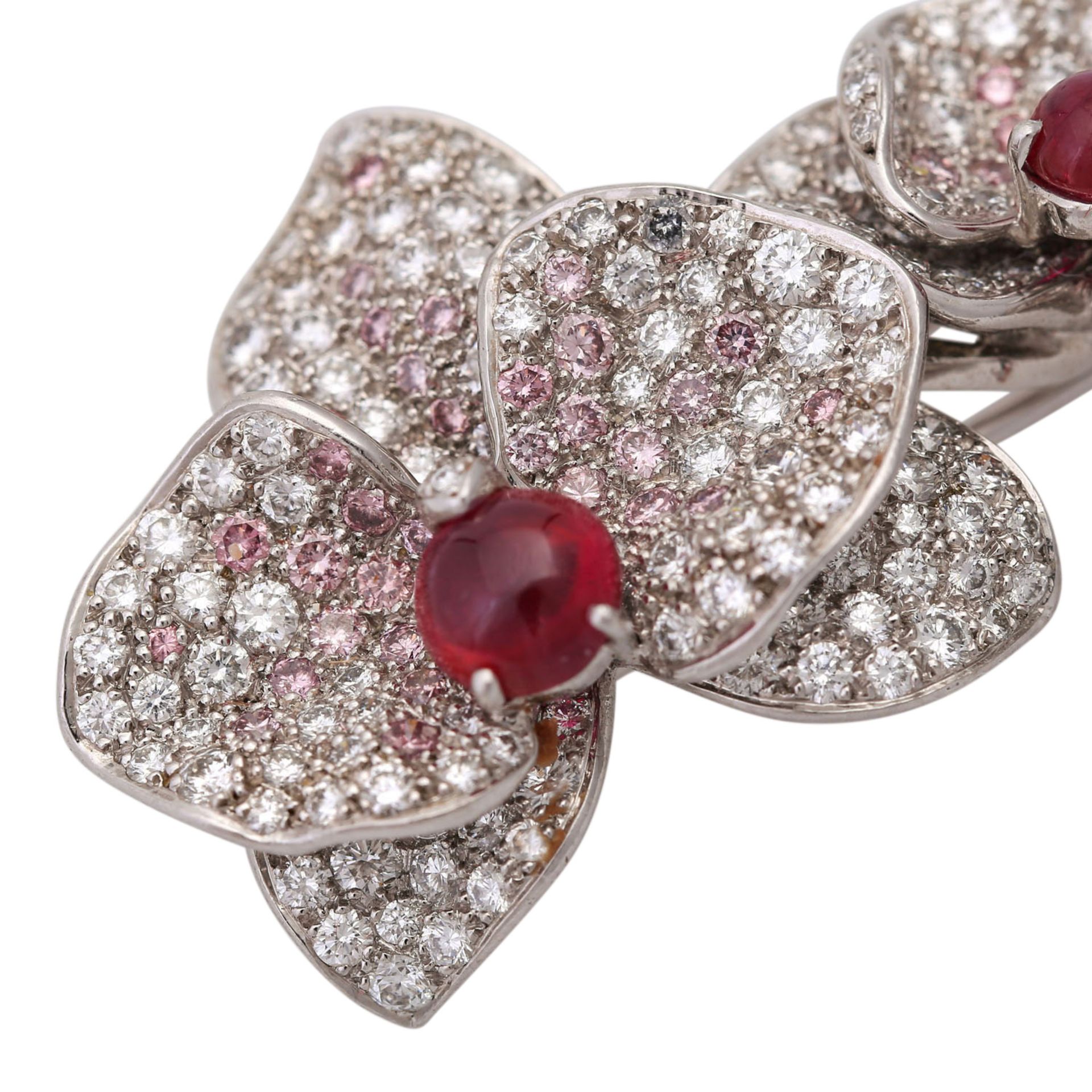 CARTIER Brosche "Caresse d'orchidées"mit weißen und pinkfarbenen Brillanten von zus. ca. 3,1 ct, 2 - Image 5 of 8