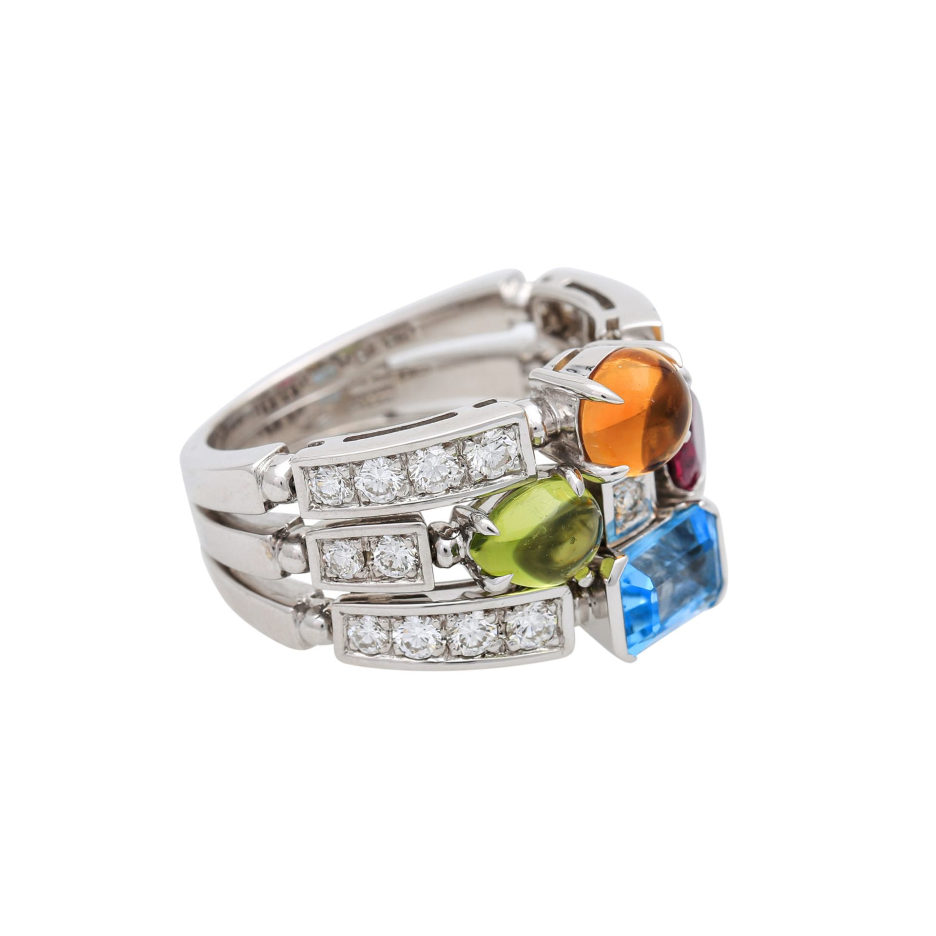 BULGARI Ring "Allegra"mit versch. Farbedelsteinen wie Topas (beh.), Peridot, Citrin, Turmalin u. - Image 2 of 7