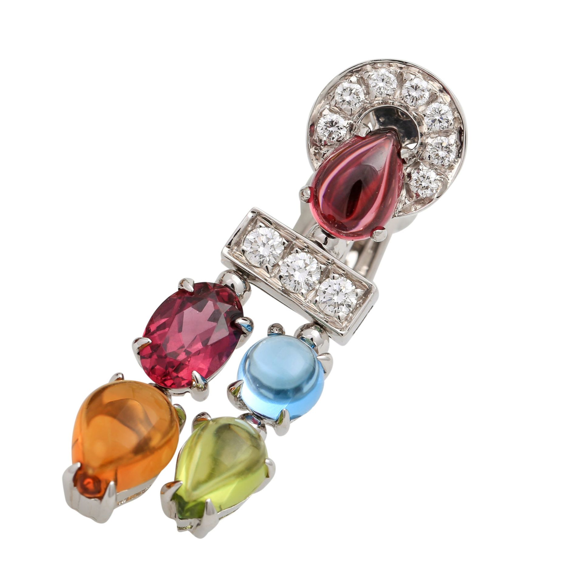 BULGARI Ohrclipstecker "Allegra"mit versch. Farbedelsteinen wie Topas (beh.), Peridot, Citrin, - Image 7 of 10