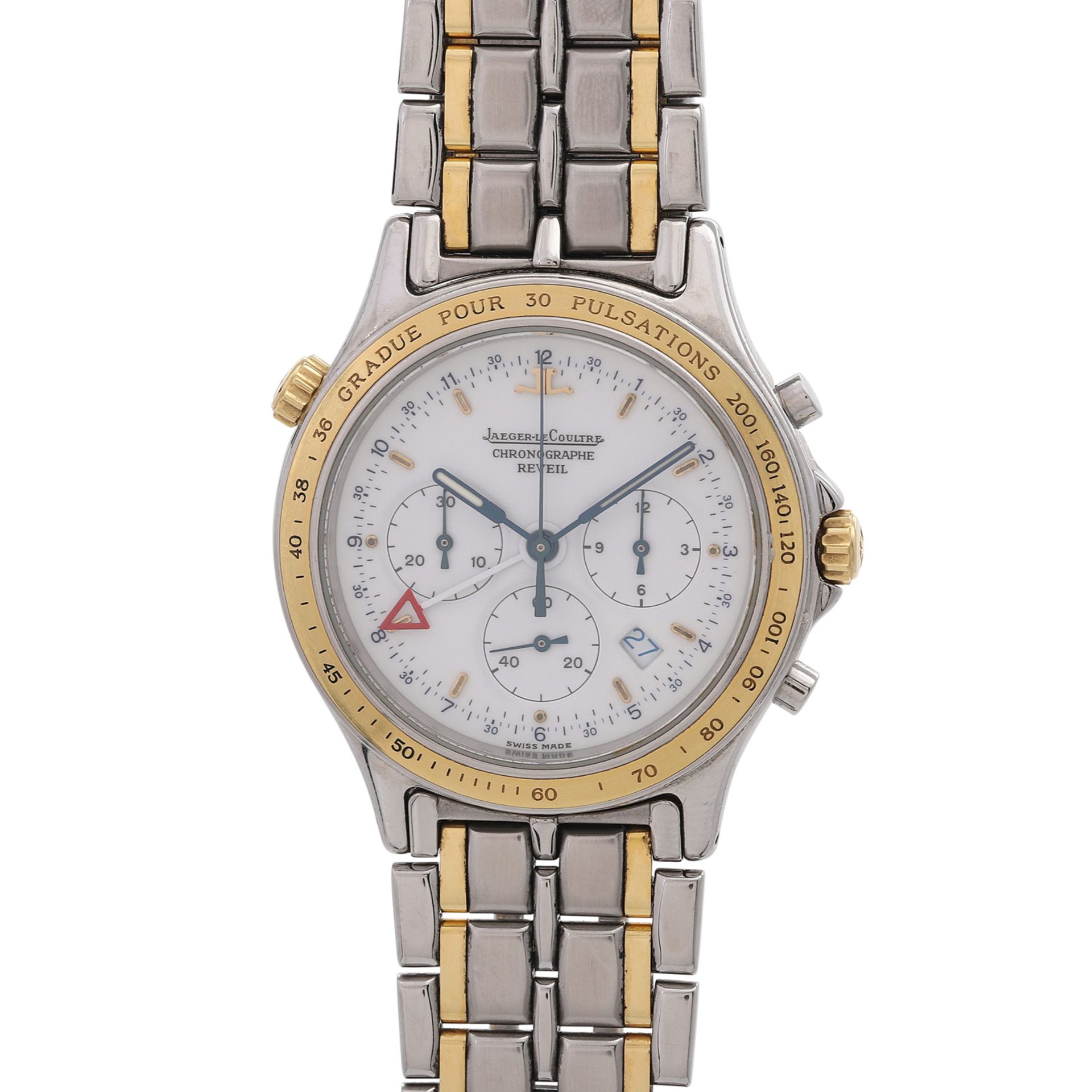 JAEGER LE COULTRE Heraion Reveil Chronograph Herrenuhr, Ref. 116.5.33, 1990er Jahre.Edelstahl/Gold