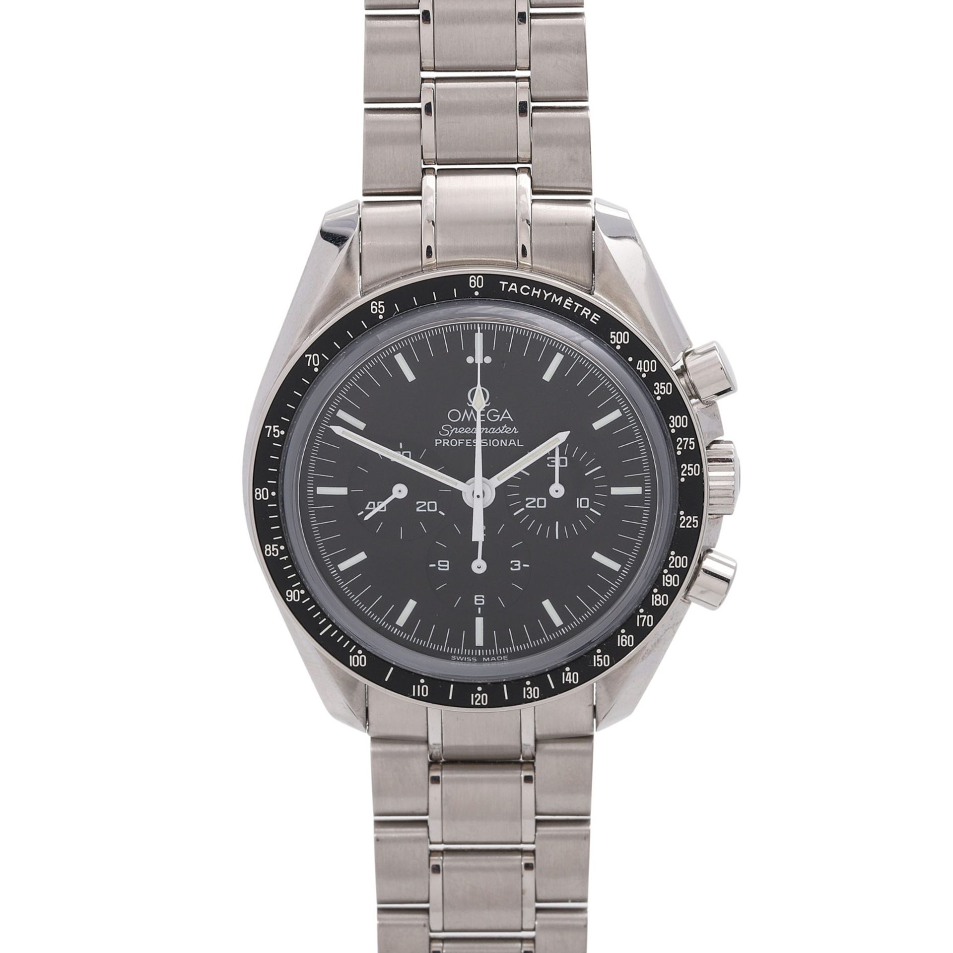 OMEGA Speedmaster Moonwatch Chronograph Herrenuhr, Ref. 3573.50.00.Edelstahl. Handaufzugwerk, Cal.