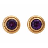 PFANDAUKTION: 1 Paar Ohrclipse,18K, Amethyst. Rechnung Friedo Frier 4.090.- € liegft bei. Pfand-