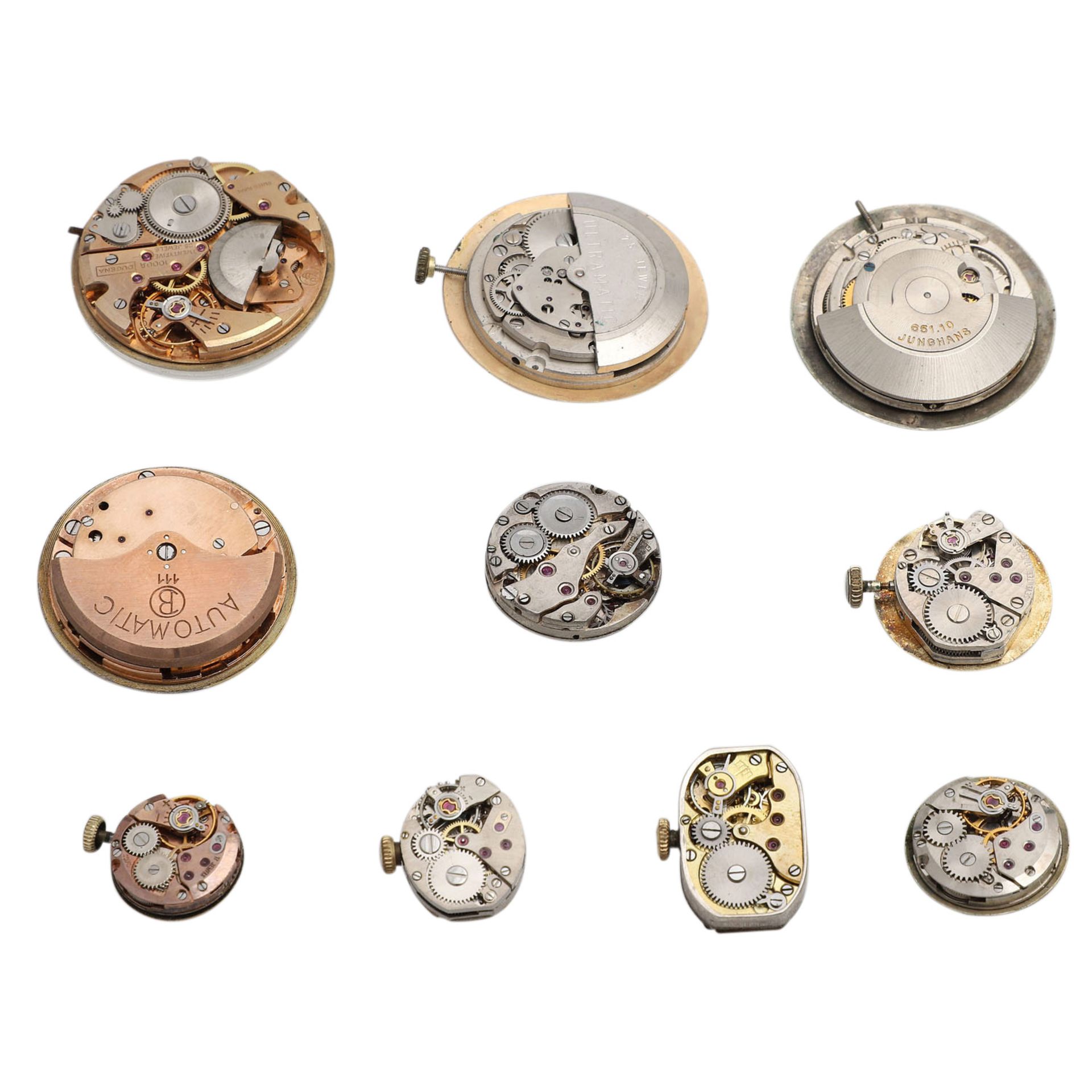 Konvolut Uhrwerke 10-teilig,Händlerkonvolut best. aus 6 Damenuhrwerken, 4 Herrenuhrwerken (1 mit - Bild 2 aus 5