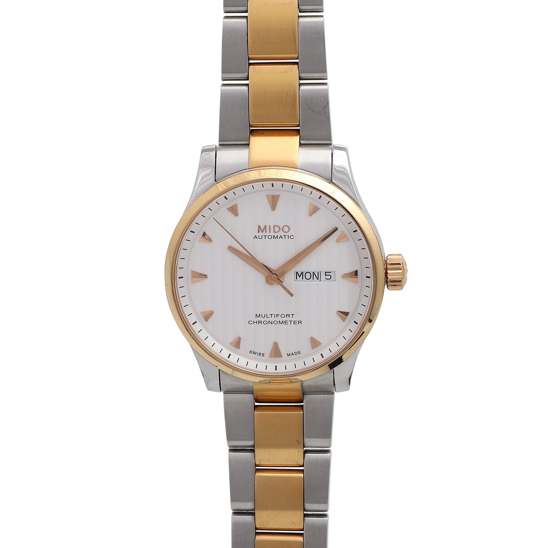 MIDO Multifort Chronometer Herrenuhr, Ref. M005.431.22.031.00.Edelstahl/goldplattiert. Automatic-