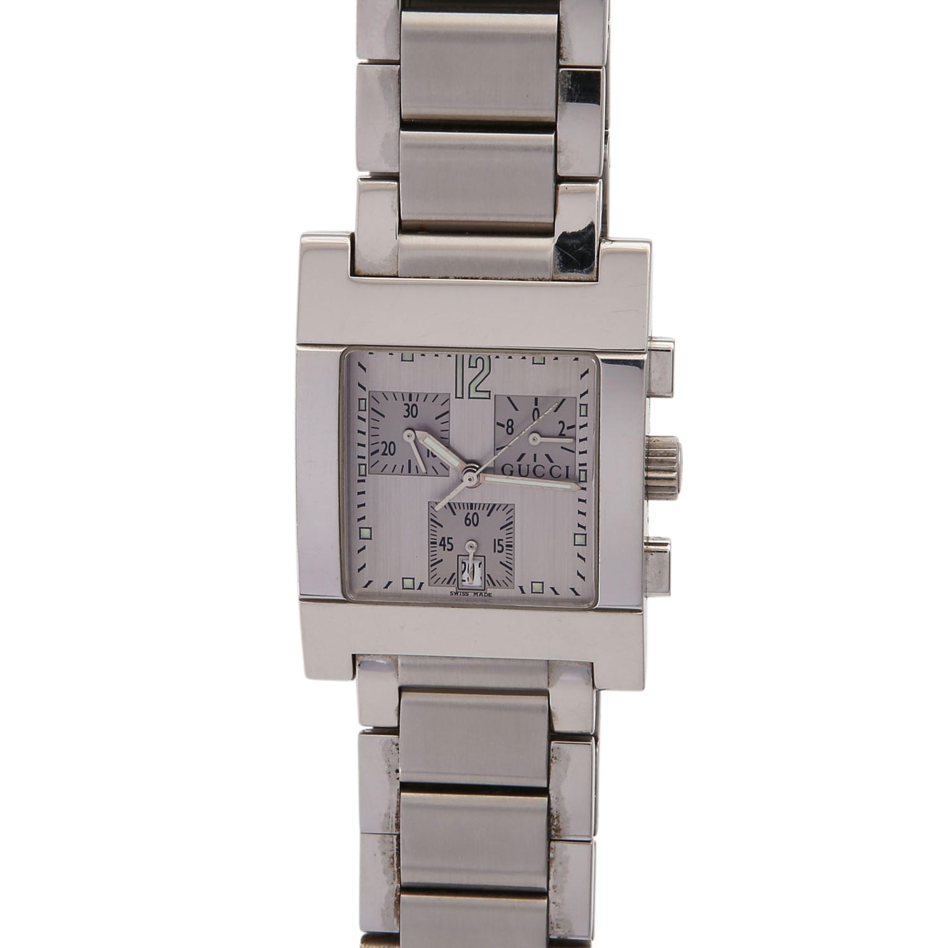 PFANDAUKTION: Uhrenkonvolutbest. aus 1 GUCCI Armbanduhr, Chronograph, Stahl, Quarz-Werk. Serien- - Image 3 of 5