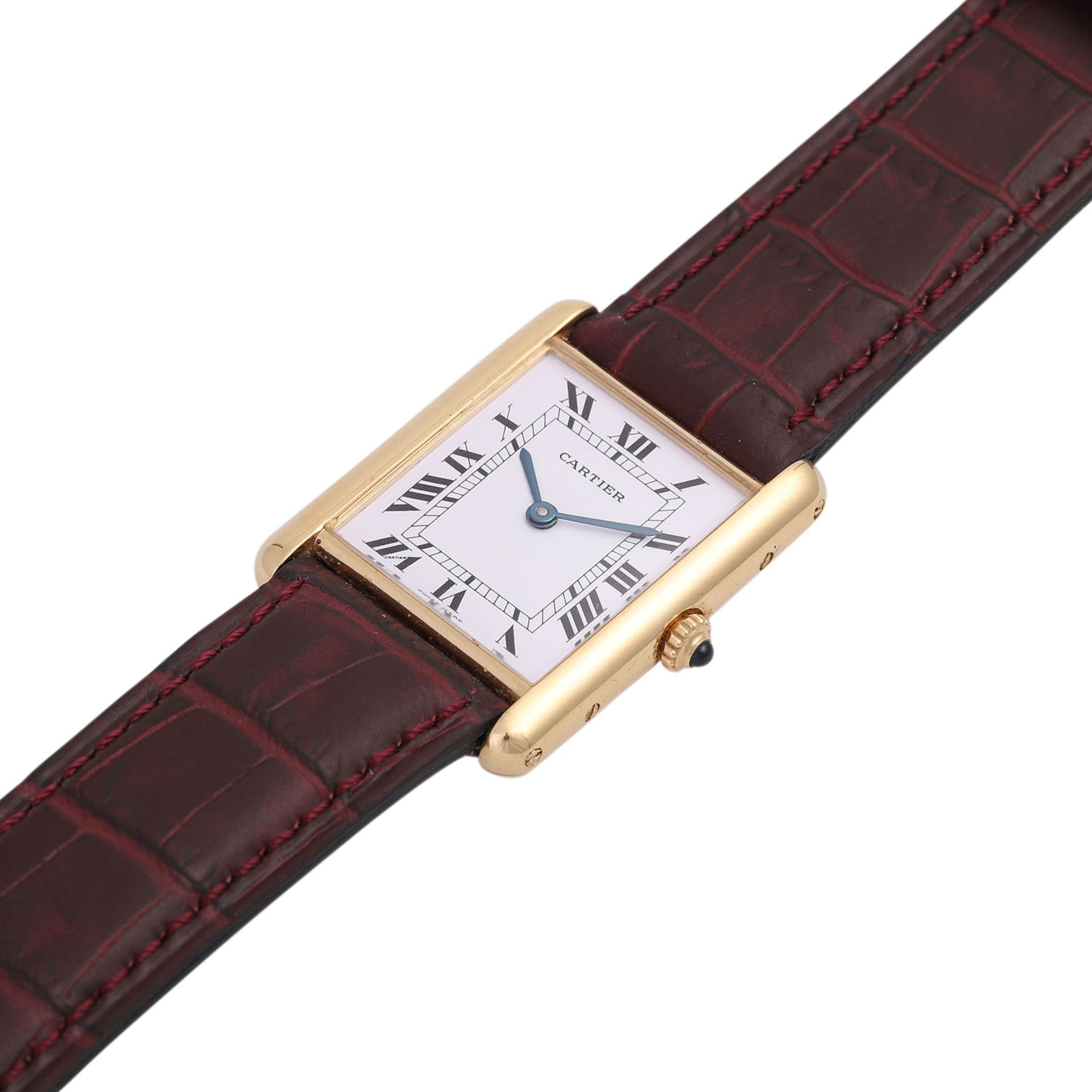 CARTIER Tank Damenuhr. Gehäuse Gold 18K.Quarz-Werk. Neues, ungetragenes Lederband mit - Bild 4 aus 5