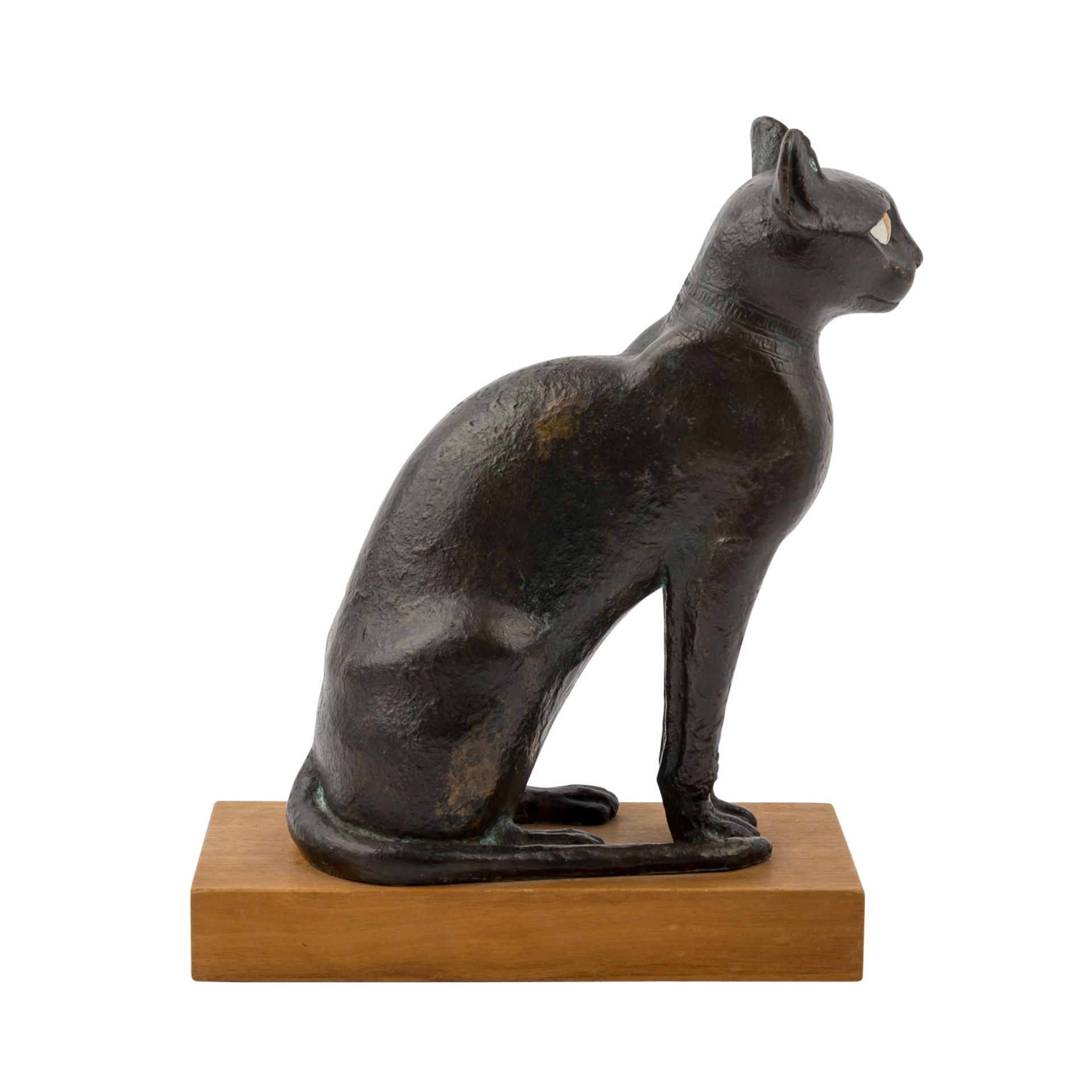 ÄGYPTISCHE KATZE, Kopie nach Bildhauer der Spätzeit,ausgestellt im Ägyptischen Museum Berlin, - Bild 4 aus 5