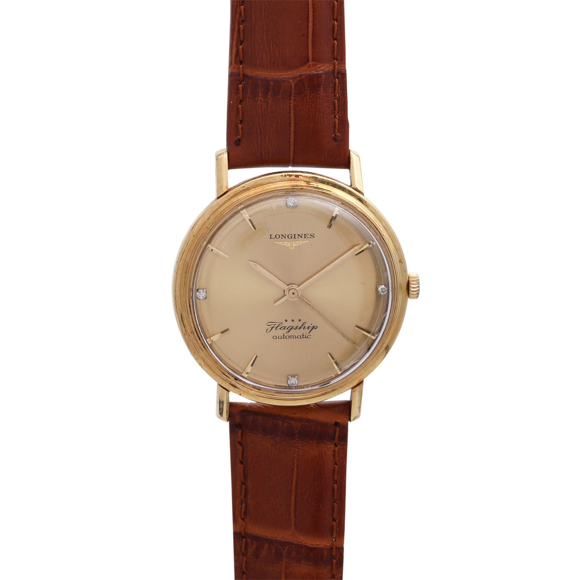 LONGINES Flagship Vintage Herrenuhr, Ref. 3503, ca. 1950/60er Jahre.Gehäuse Gold 18K. Automatic-