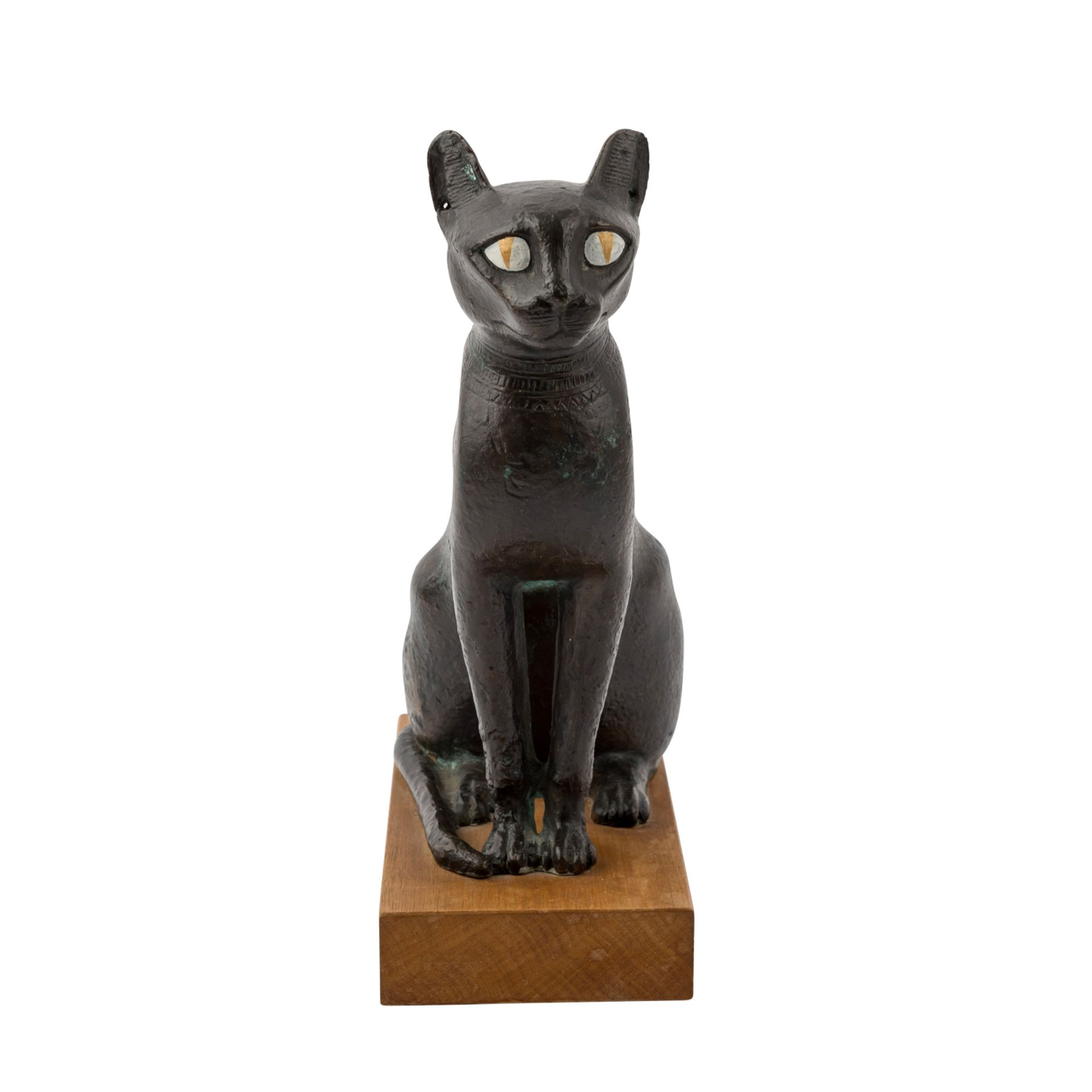 ÄGYPTISCHE KATZE, Kopie nach Bildhauer der Spätzeit,ausgestellt im Ägyptischen Museum Berlin,