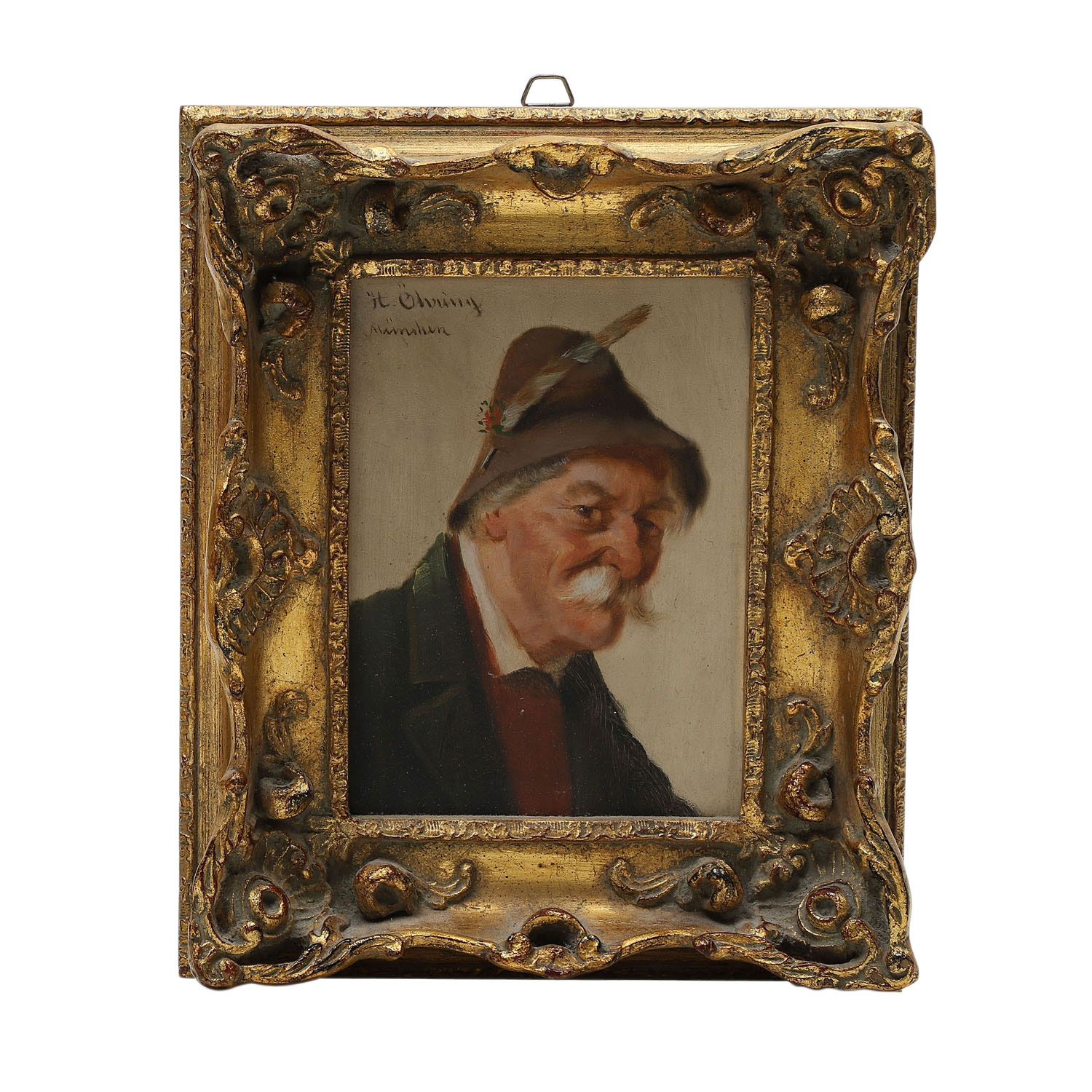 ÖHRING, HEDWIG (1855-1907) 2 Porträts.Porträts von Altknechten, Öl/Holz, oben links signiert 'H. - Image 3 of 4