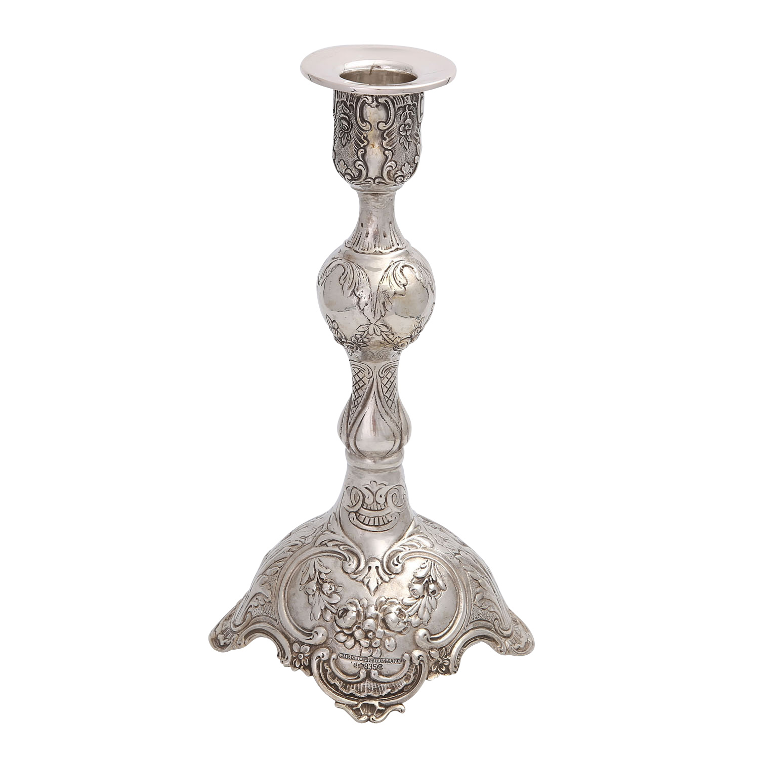 CHRISTOPH WIDMANN 1-flammiger Kerzenleuchter, 835 Silber, 20. Jh..Leuchter auf geschweiftem - Image 3 of 4