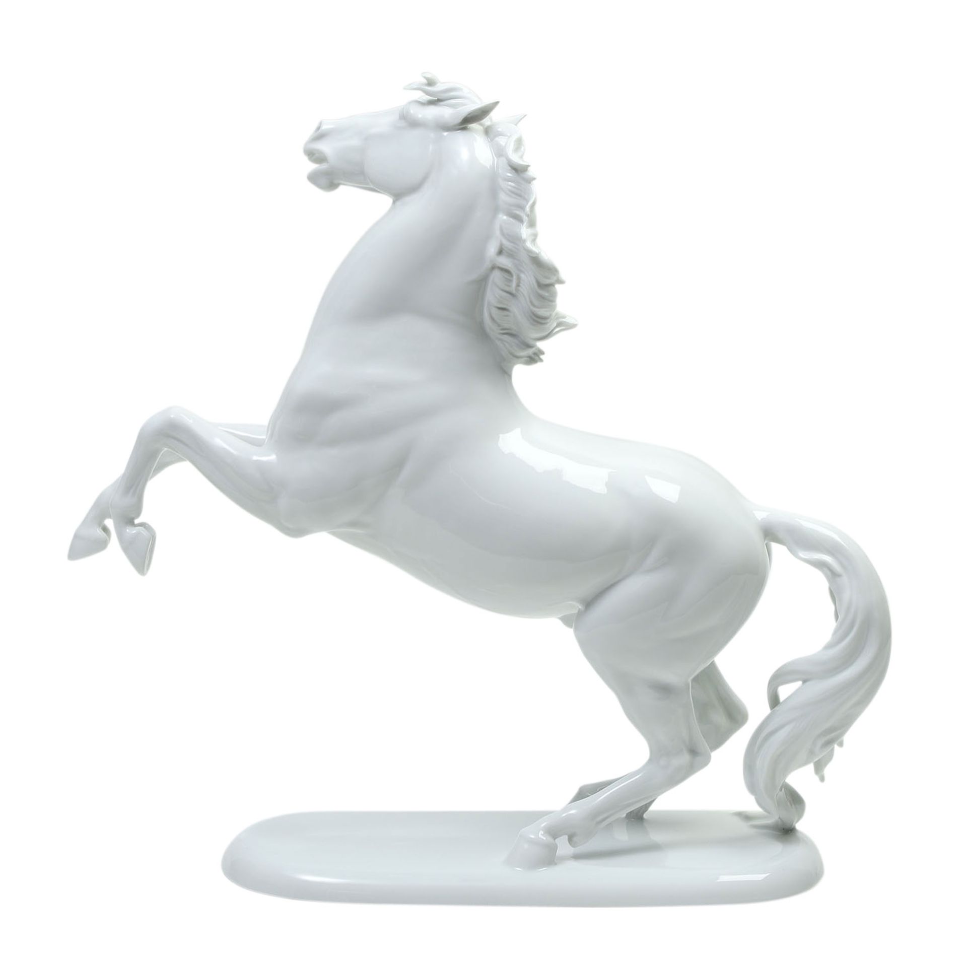 ROSENTHAL 'Steigendes Pferd', nach 1957.Weißporzellan, naturalistisch dargestelltes Pferd auf ovaler - Bild 4 aus 6
