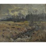 UMGELTER, HERMANN LUDWIG (1891-1962) 'Der Feuerbach'.Landschaft mit Bachlauf, Öl/Lwd., unten