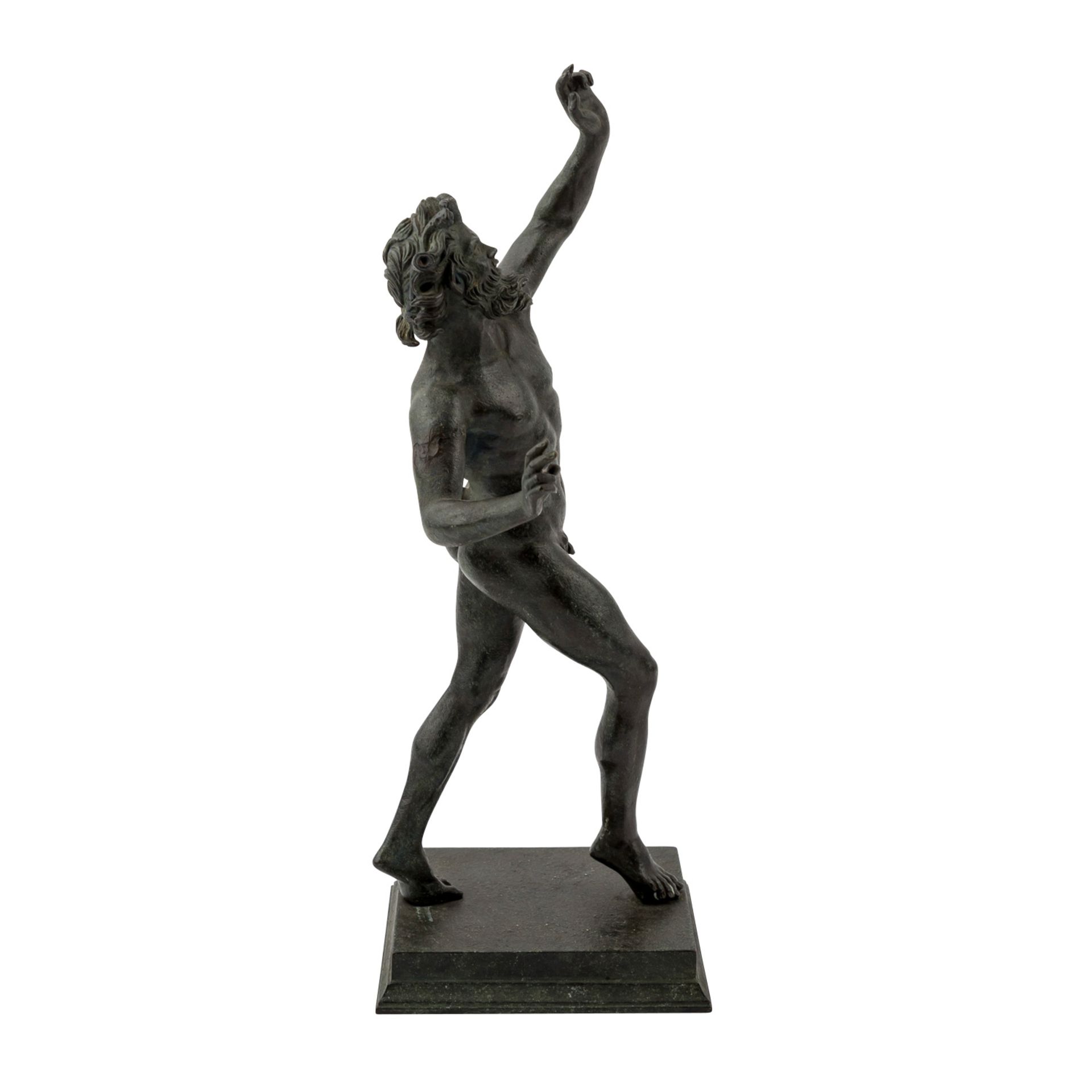 Kopie nach ANTIKEM BILDHAUER, "Tanzender Faun von Pompeji",Metallguss, grüntonig patiniert, - Bild 4 aus 5