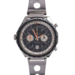 BREITLING Chronomat Spiegelei Chronograph Herrenuhr, Ref. 1808, ca. 1970er Jahre.Edelstahl.