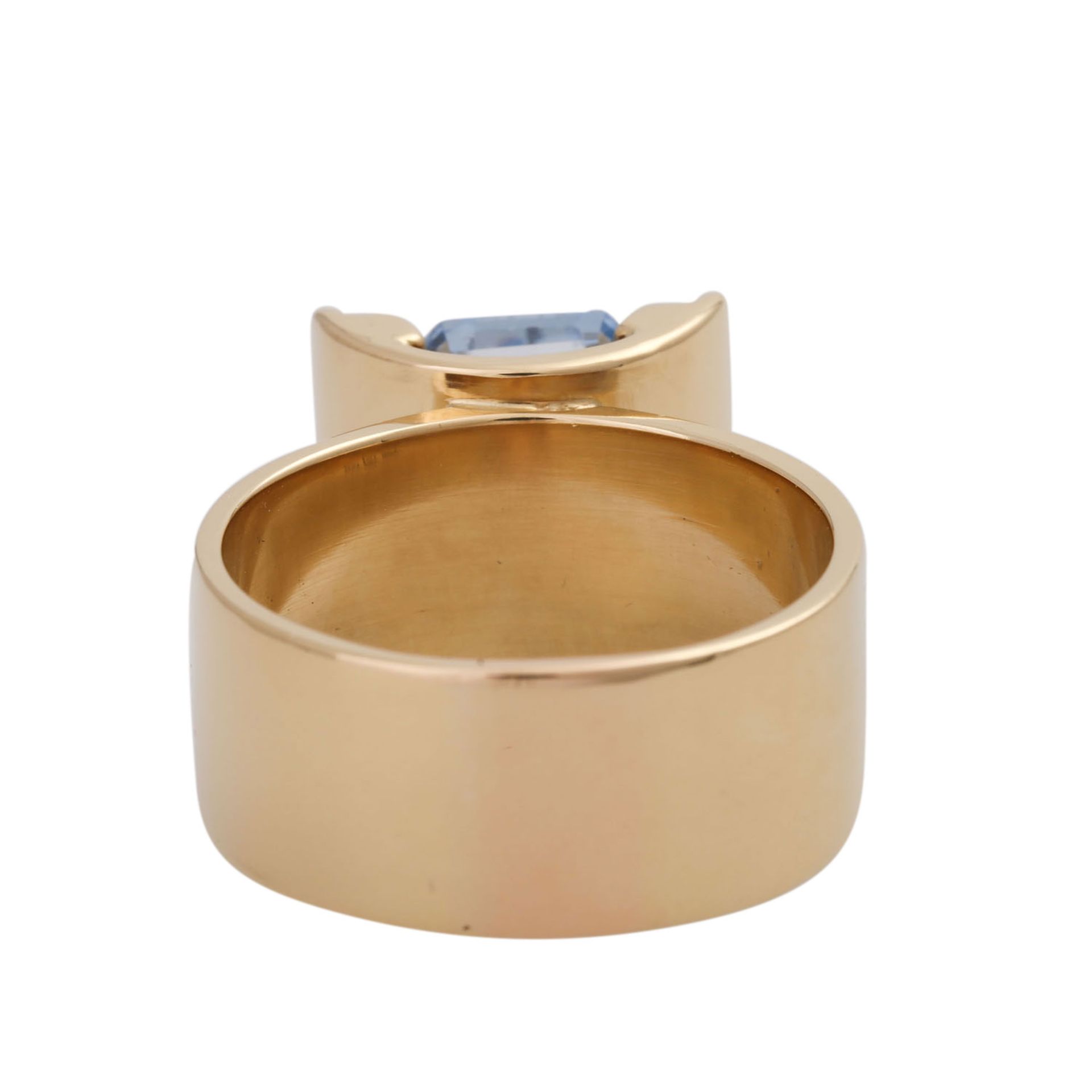 Designerring mit synth. Spinell,GG 18K, RW 64, 20./21. Jh., leichte Tragespuren.Designer ring with - Image 4 of 4