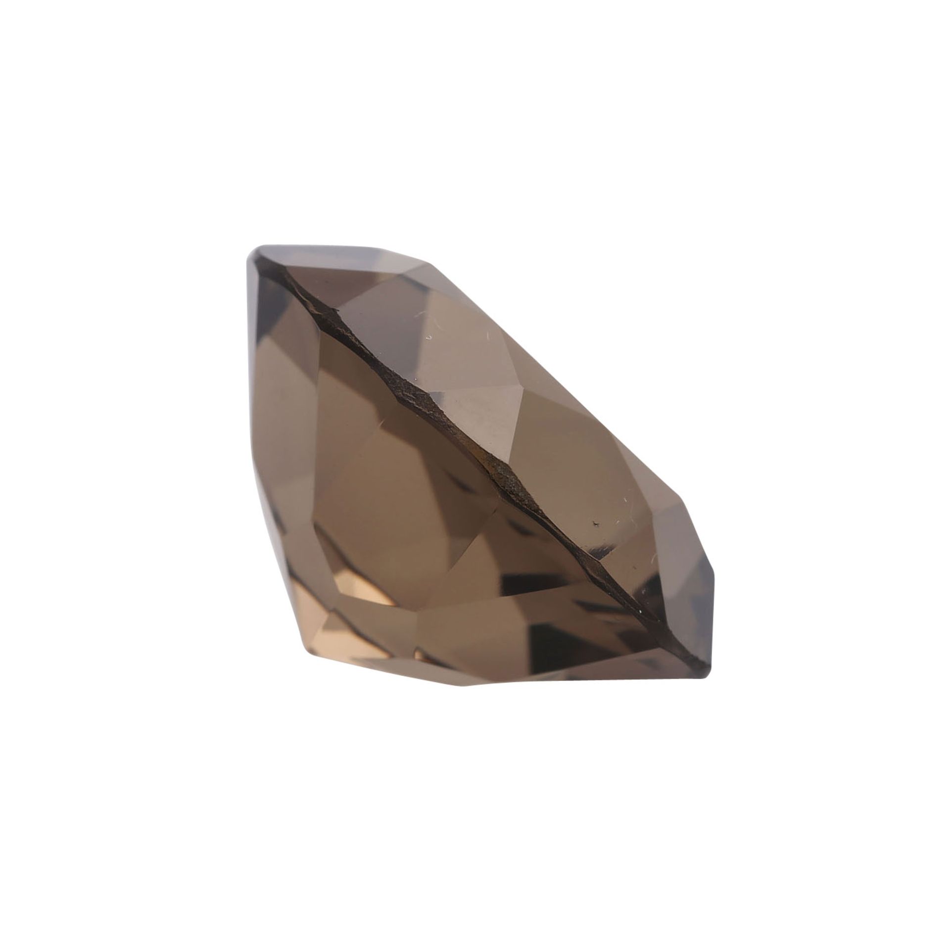 Rundfacettierter Rauchquarz ca. 48 ctminimalste Gebrauchspuren.Round faceted smoky quartz, ca. 48 - Image 2 of 3