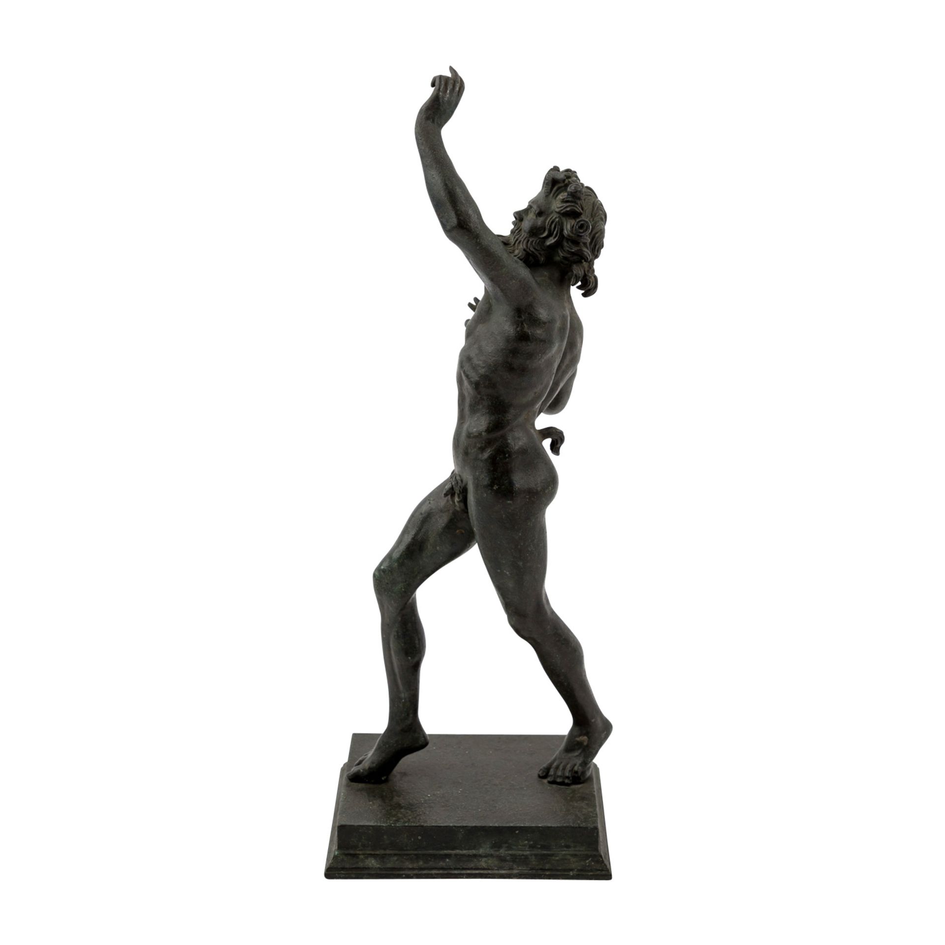 Kopie nach ANTIKEM BILDHAUER, "Tanzender Faun von Pompeji",Metallguss, grüntonig patiniert, - Bild 2 aus 5