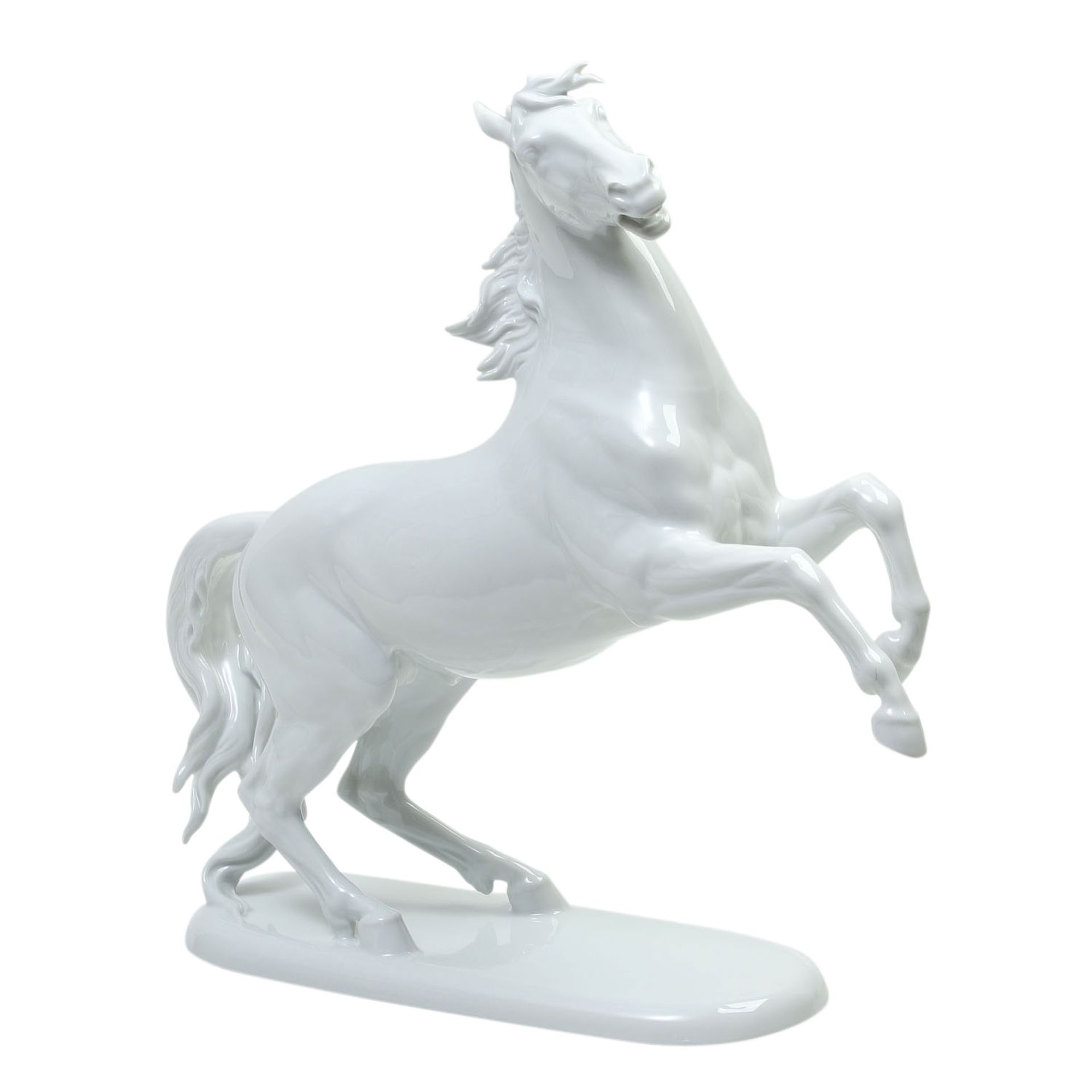 ROSENTHAL 'Steigendes Pferd', nach 1957.Weißporzellan, naturalistisch dargestelltes Pferd auf ovaler - Bild 2 aus 6