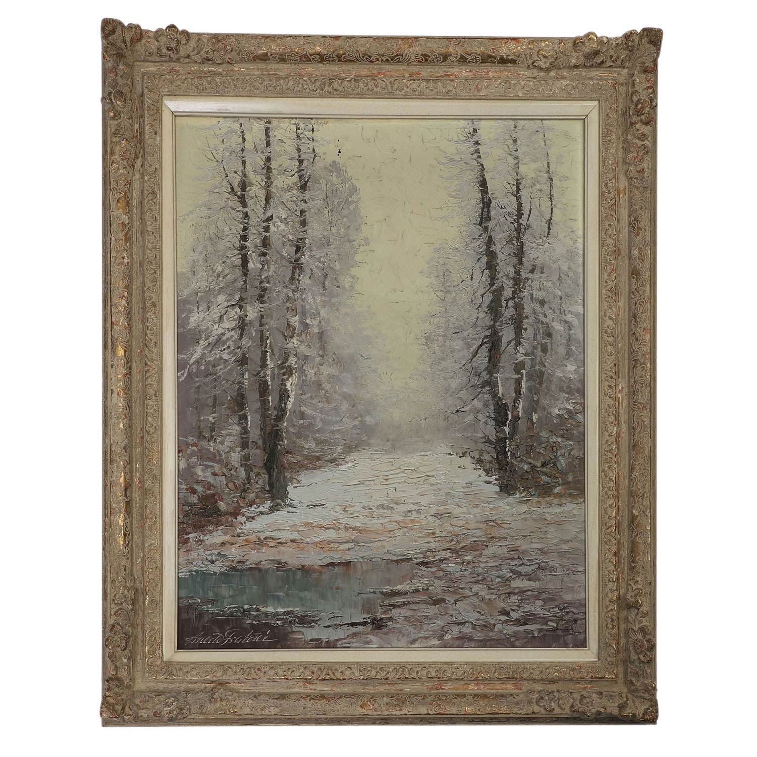 ARNOLD-GRABONÉ, GEORG (1896-1982) 'Wintertag im Mühltal'.Verschneite Waldlandschaft, Öl/Lwd., - Image 2 of 7