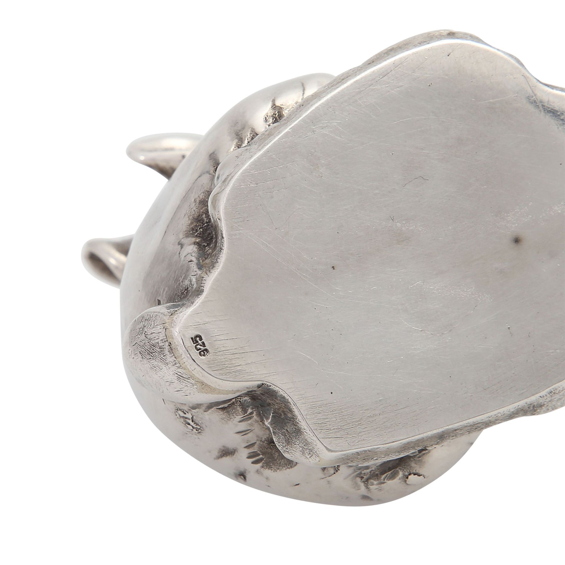 Figur 'Hase', 925 Silber, 20. Jh..Kleiner naturalistisch gestalteter Hase, H. ca. 6cm. - Bild 6 aus 6