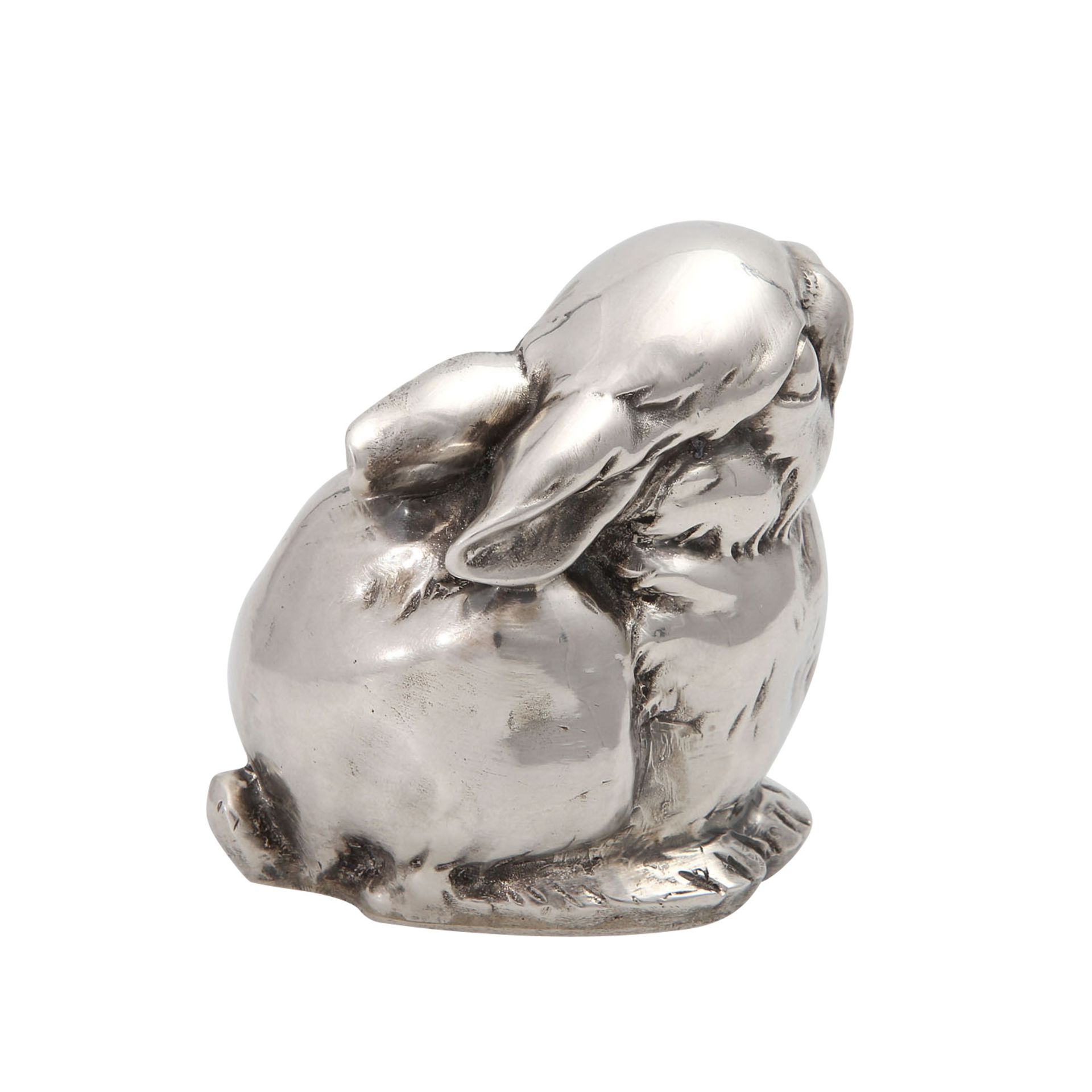 Figur 'Hase', 925 Silber, 20. Jh..Kleiner naturalistisch gestalteter Hase, H. ca. 6cm. - Bild 4 aus 6