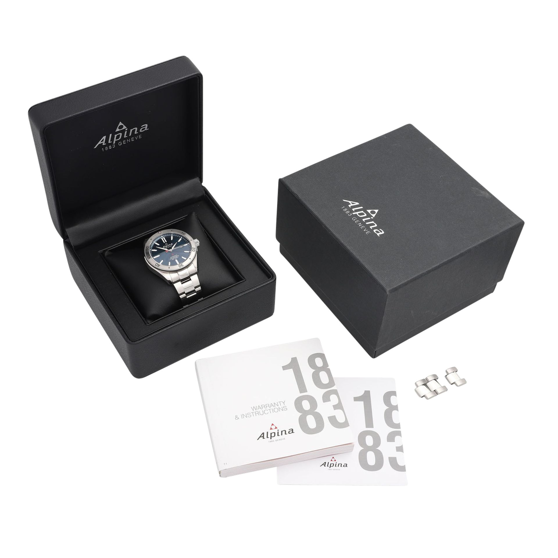 ALPINA Alpiner 4 Herrenuhr, Ref. AL-525NS5AQ6B. Edelstahl.Automatic-Werk. Serien-Nr. 3409902. Mit - Bild 5 aus 5