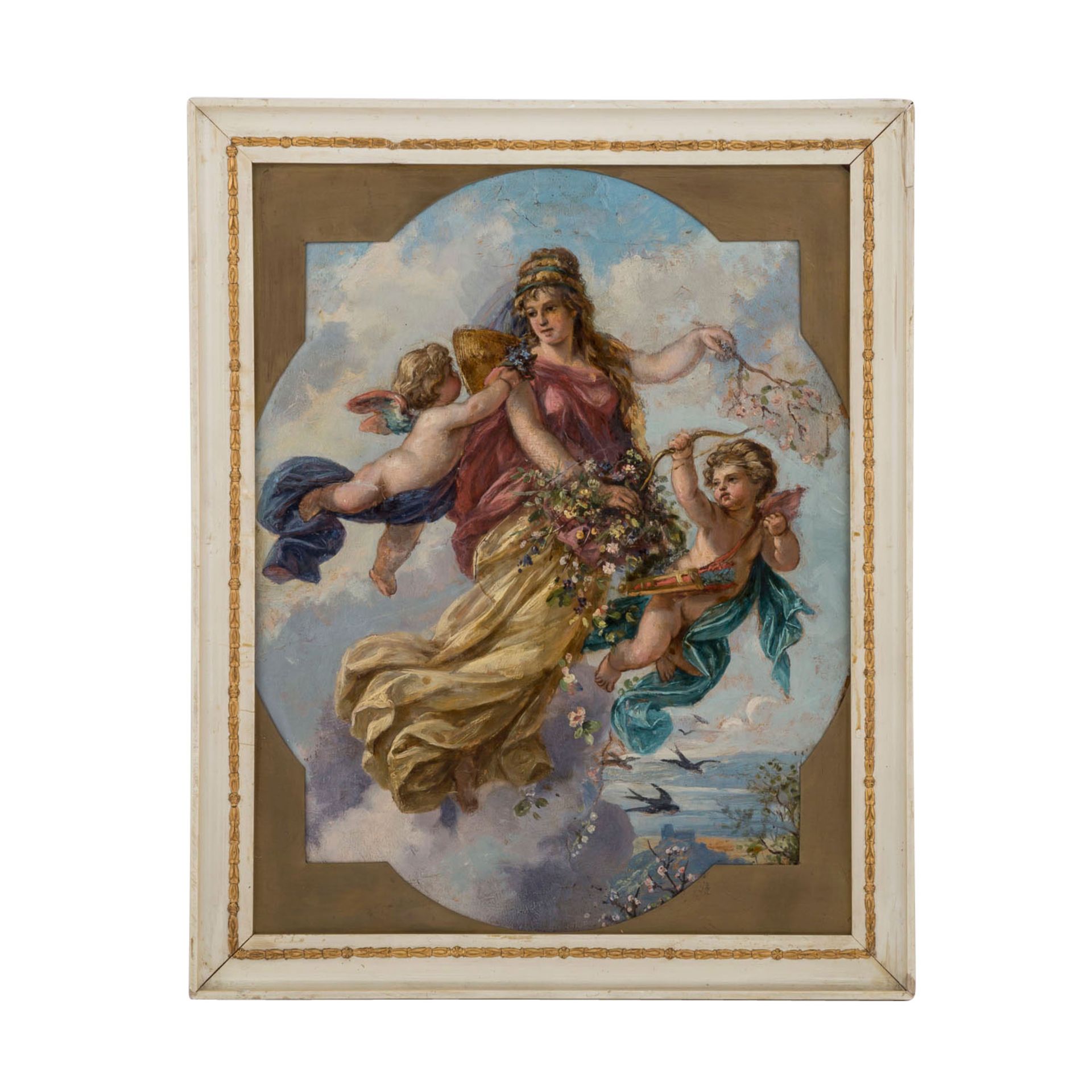 Unbekannte(r) Künstler(in) des 19./20. Jh. 'Venus als Frühlingsgöttin', um 1900.Öl/Papier/Karton, - Bild 2 aus 3