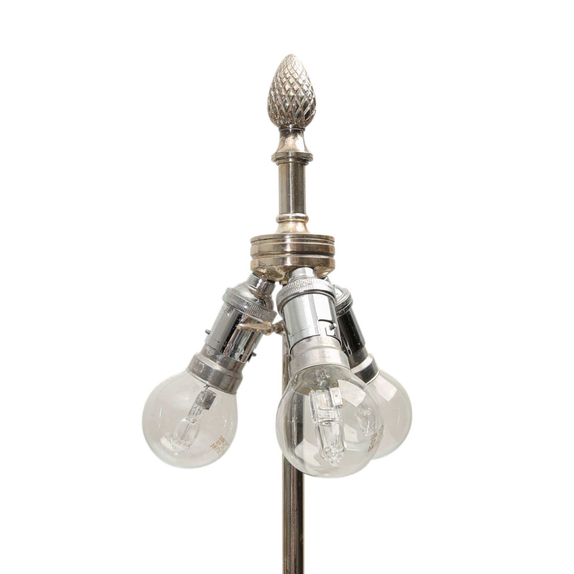 FRANKREICH Tischlampe 'Maiskolben', versilbert, 20. Jhd..Lampenfuß besteht aus einem Postament mit - Bild 3 aus 6