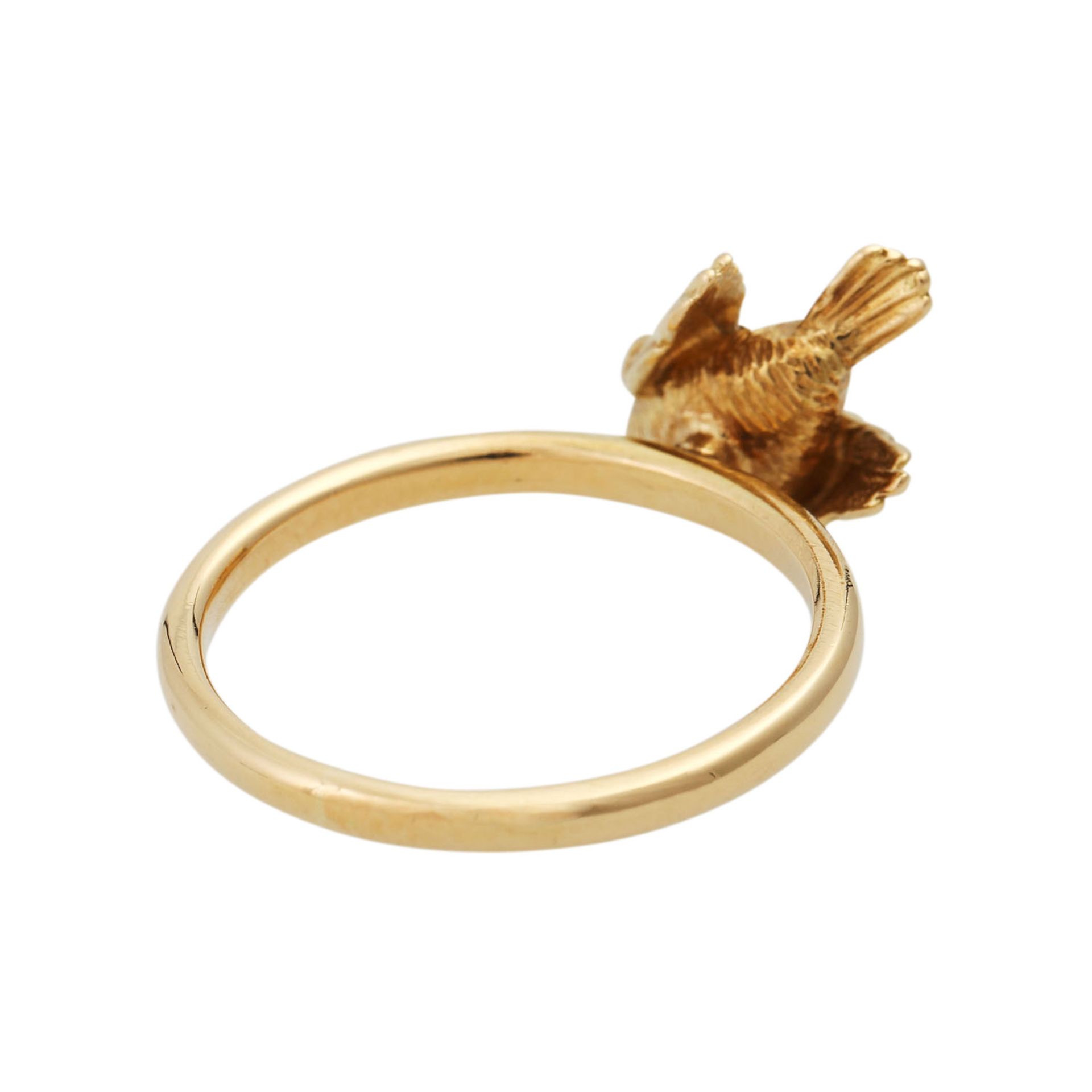 NIESSING Ring "Vogel"in GG 18K. RW: ca. 49,5. Ende 20. Jh. Minim. Tragespuren.NIESSING ring " - Image 3 of 4