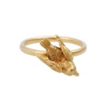 NIESSING Ring "Vogel"in GG 18K. RW: ca. 49,5. Ende 20. Jh. Minim. Tragespuren.NIESSING ring "