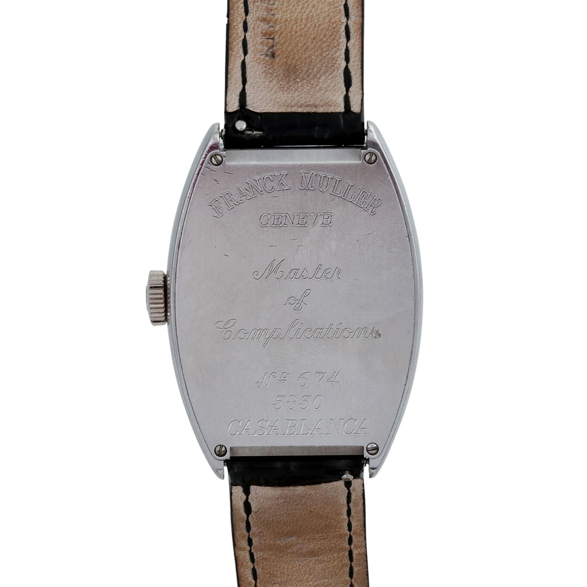 FRANCK MULLER Casablanca Armbanduhr, Ref. 5850.Edelstahl. Automatic-Werk. Serien-Nr. 674. Original- - Image 2 of 5